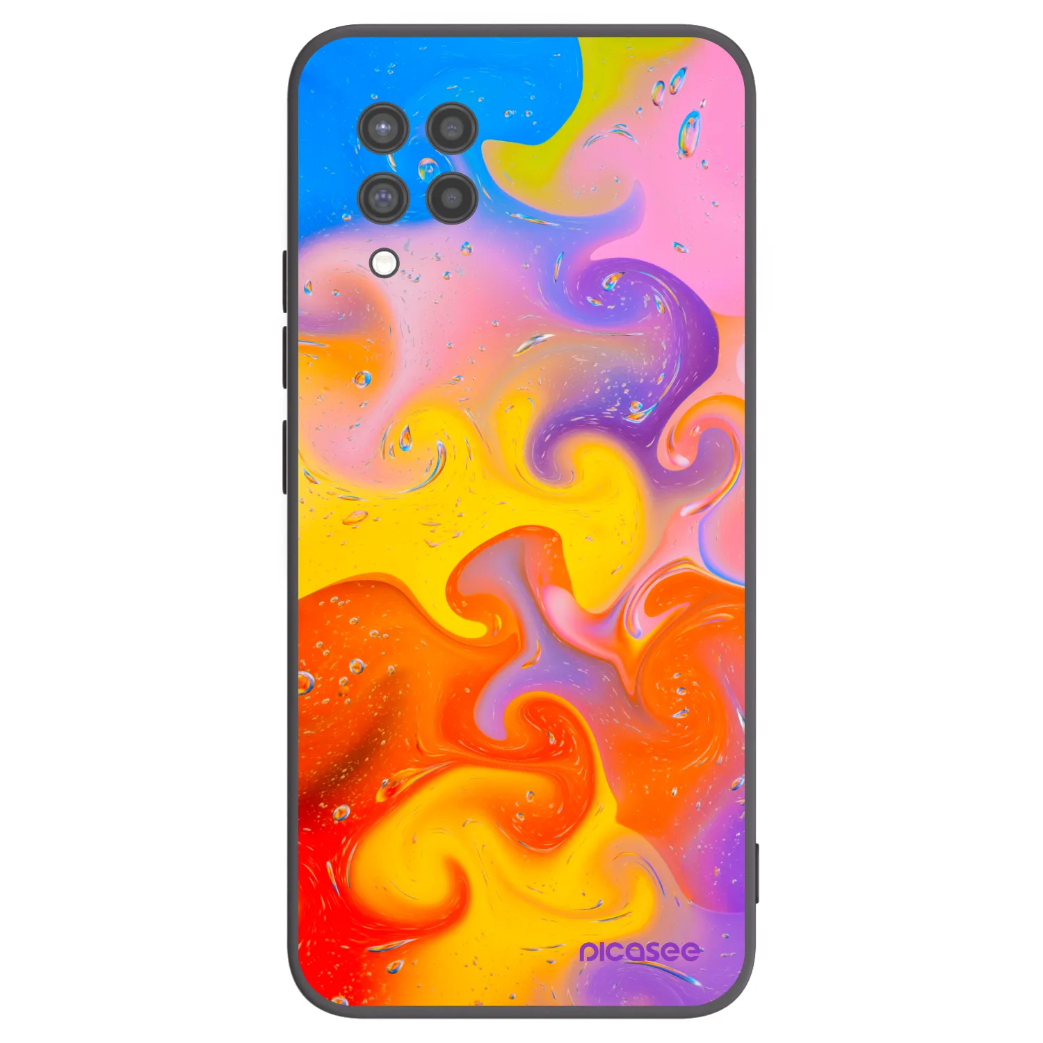 Picasee silikonowe czarne etui na Samsung Galaxy A42 A426B - Bubbles