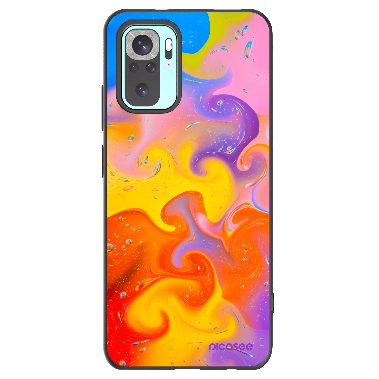 Picasee silikonowe czarne etui na Xiaomi Redmi Note 10 Pro - Bubbles