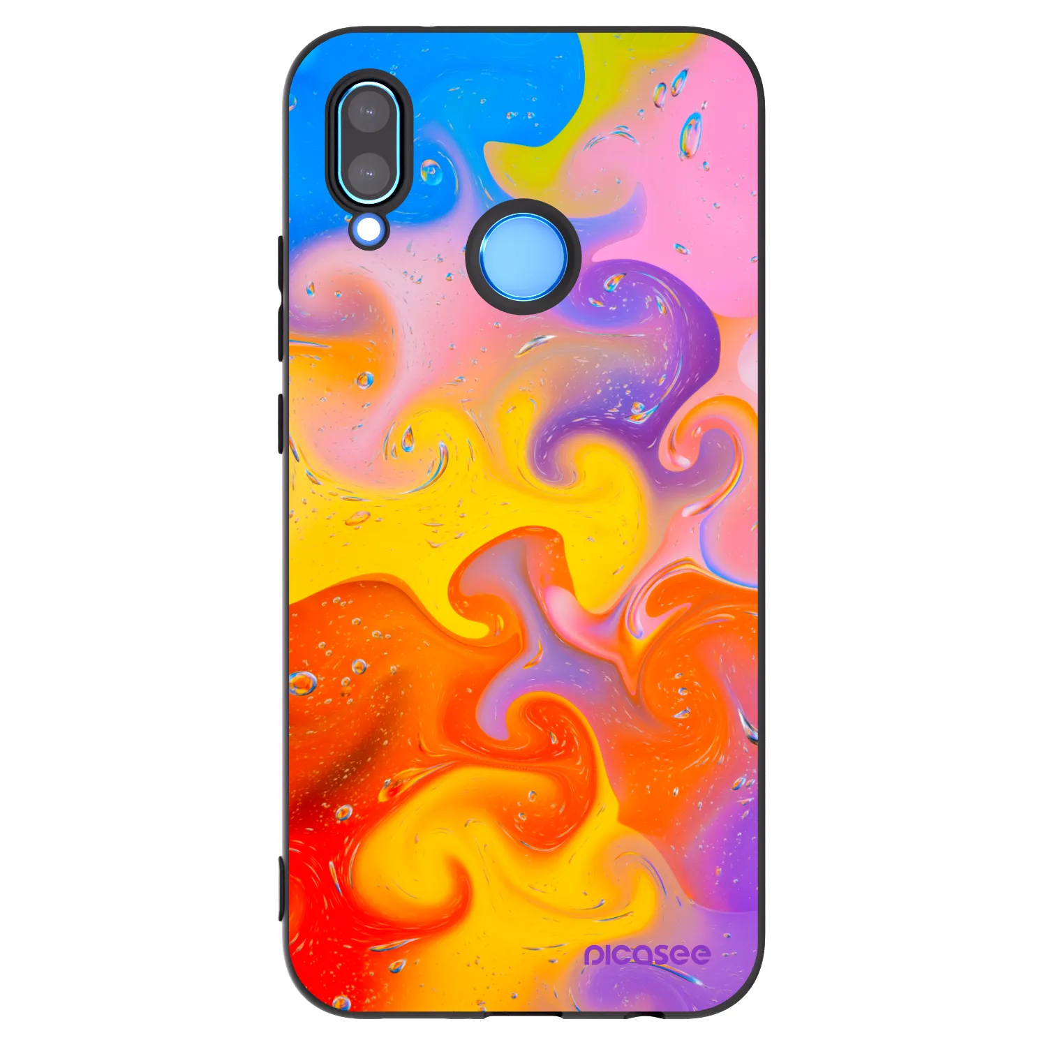 Picasee silikonowe czarne etui na Huawei P20 Lite - Bubbles
