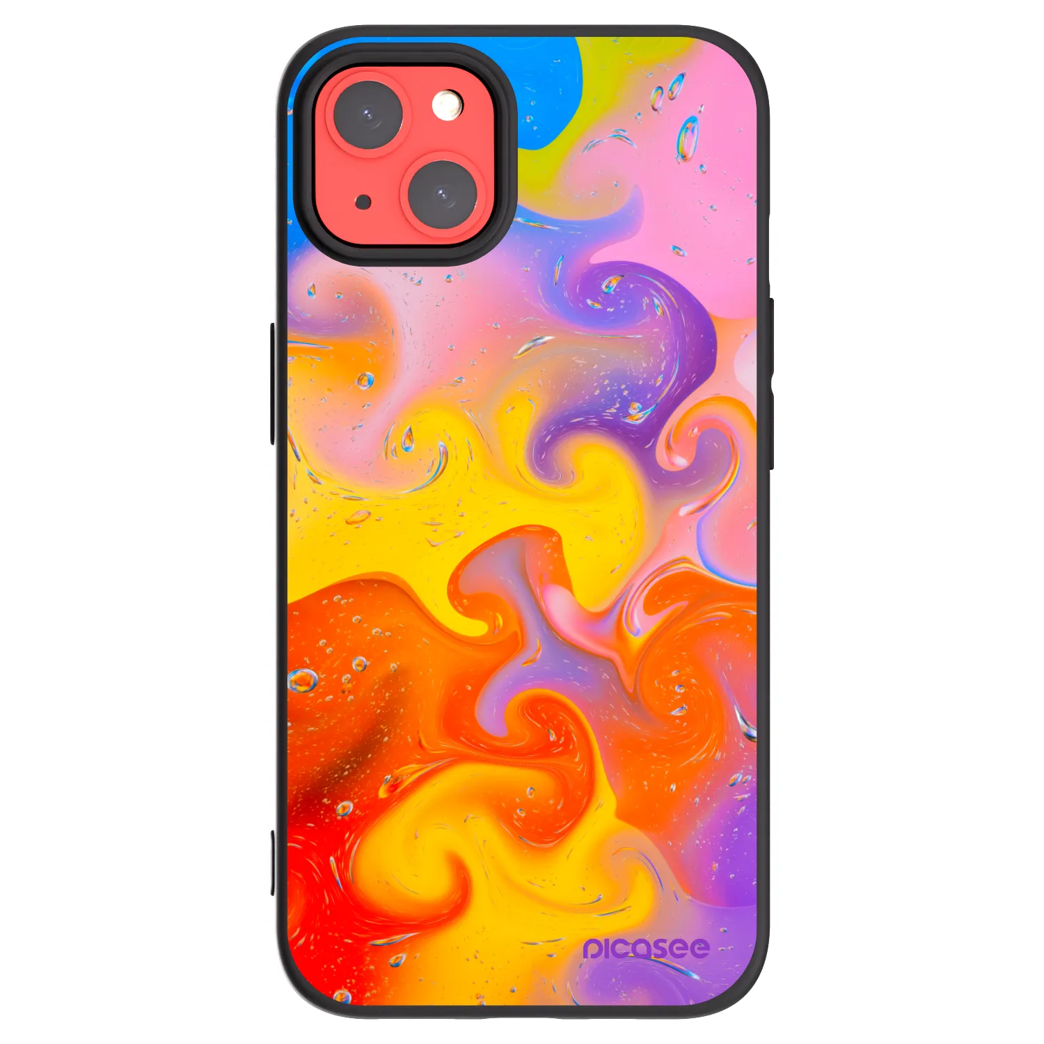 Picasee silikonowe czarne etui na Apple iPhone 13 - Bubbles