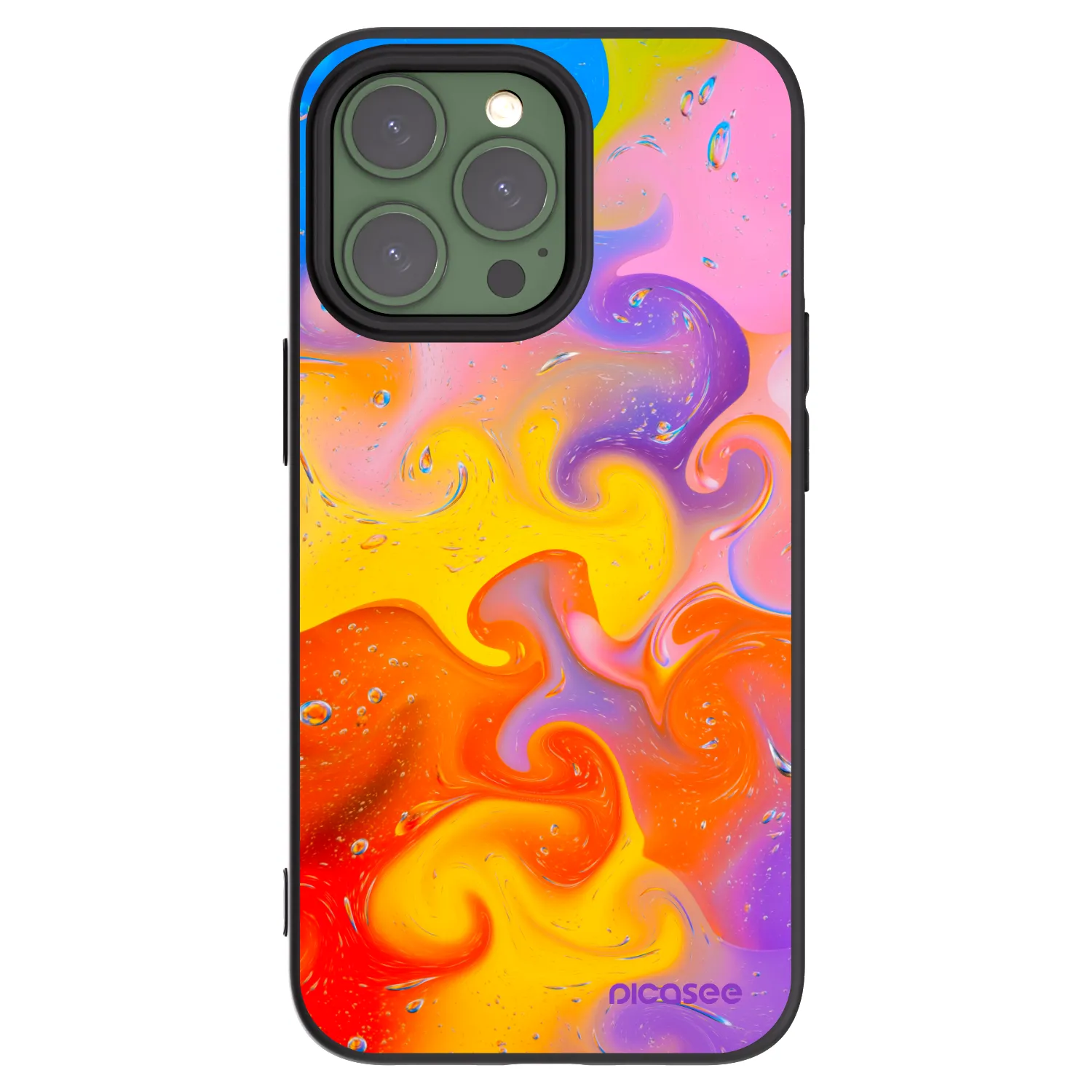 Picasee silikonowe czarne etui na Apple iPhone 13 Pro - Bubbles
