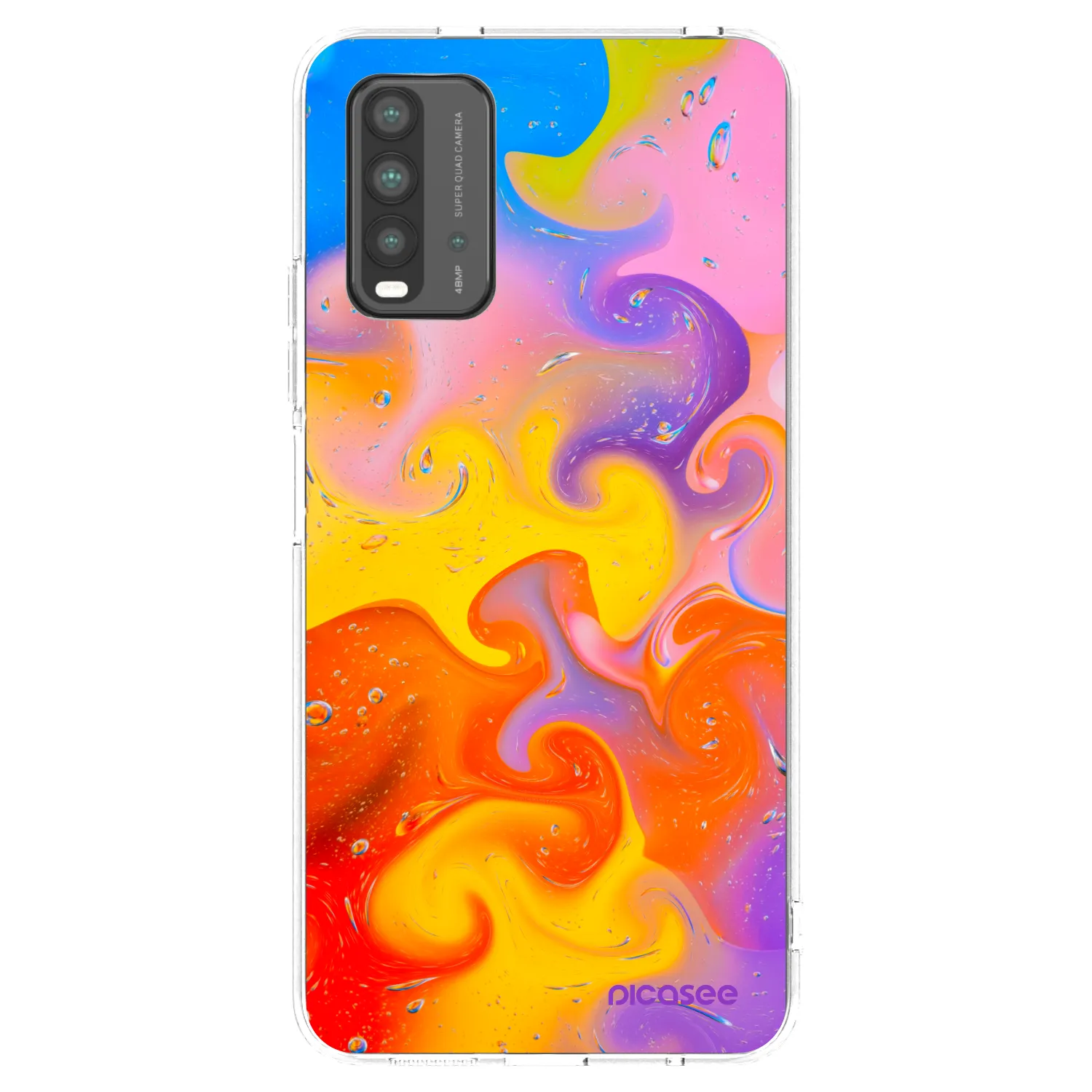 Picasee silikonowe czarne etui na Xiaomi Redmi 9T - Bubbles