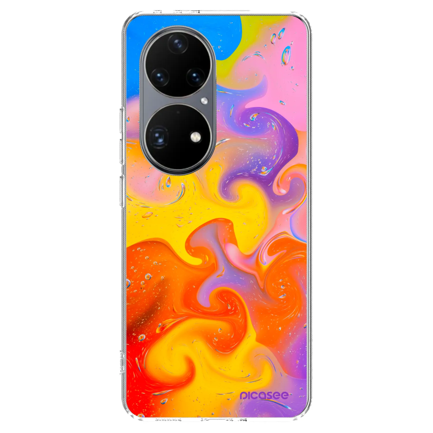 Picasee silikonowe przeźroczyste etui na Huawei P50 - Bubbles
