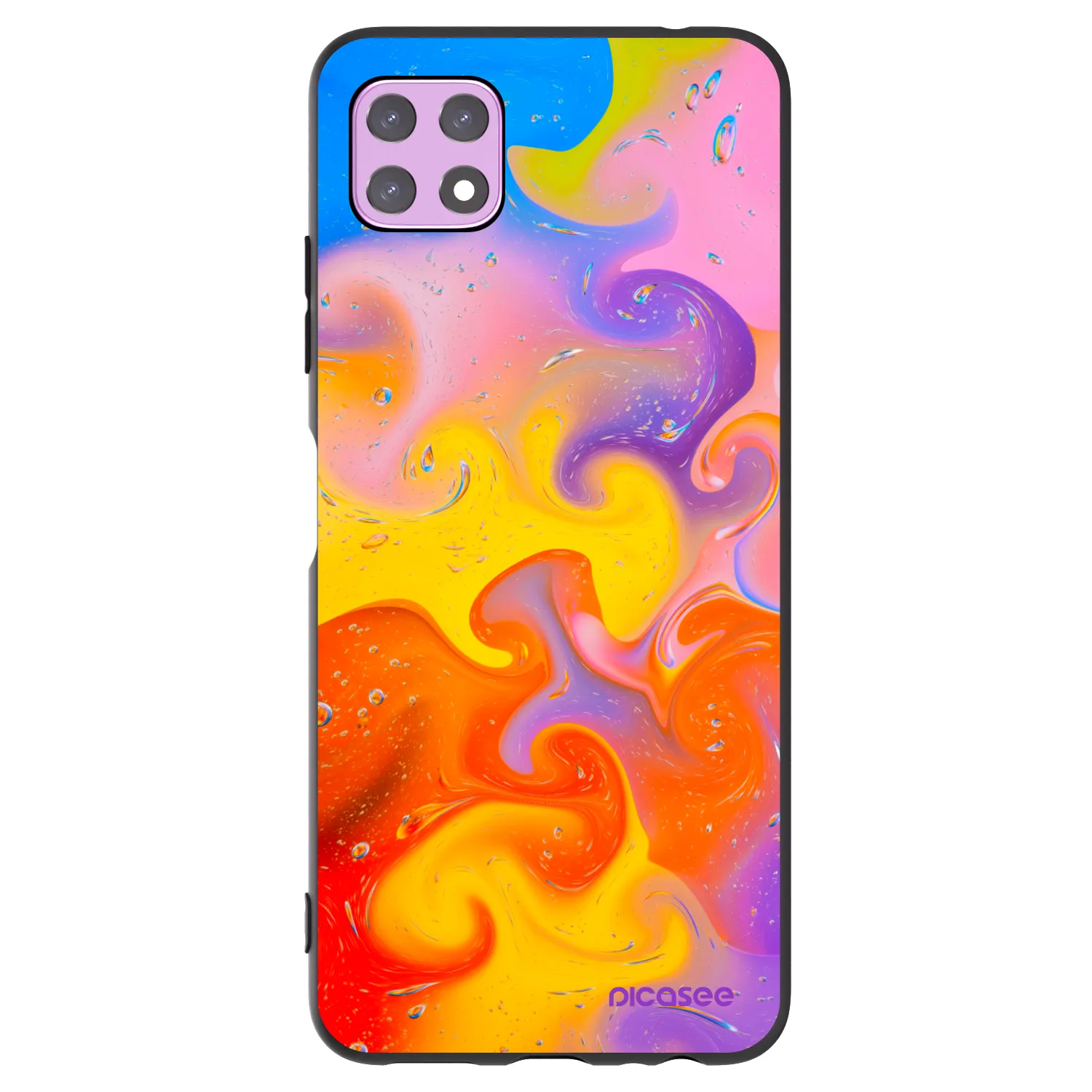 Picasee silikonowe czarne etui na Samsung Galaxy A22 A226B 5G - Bubbles