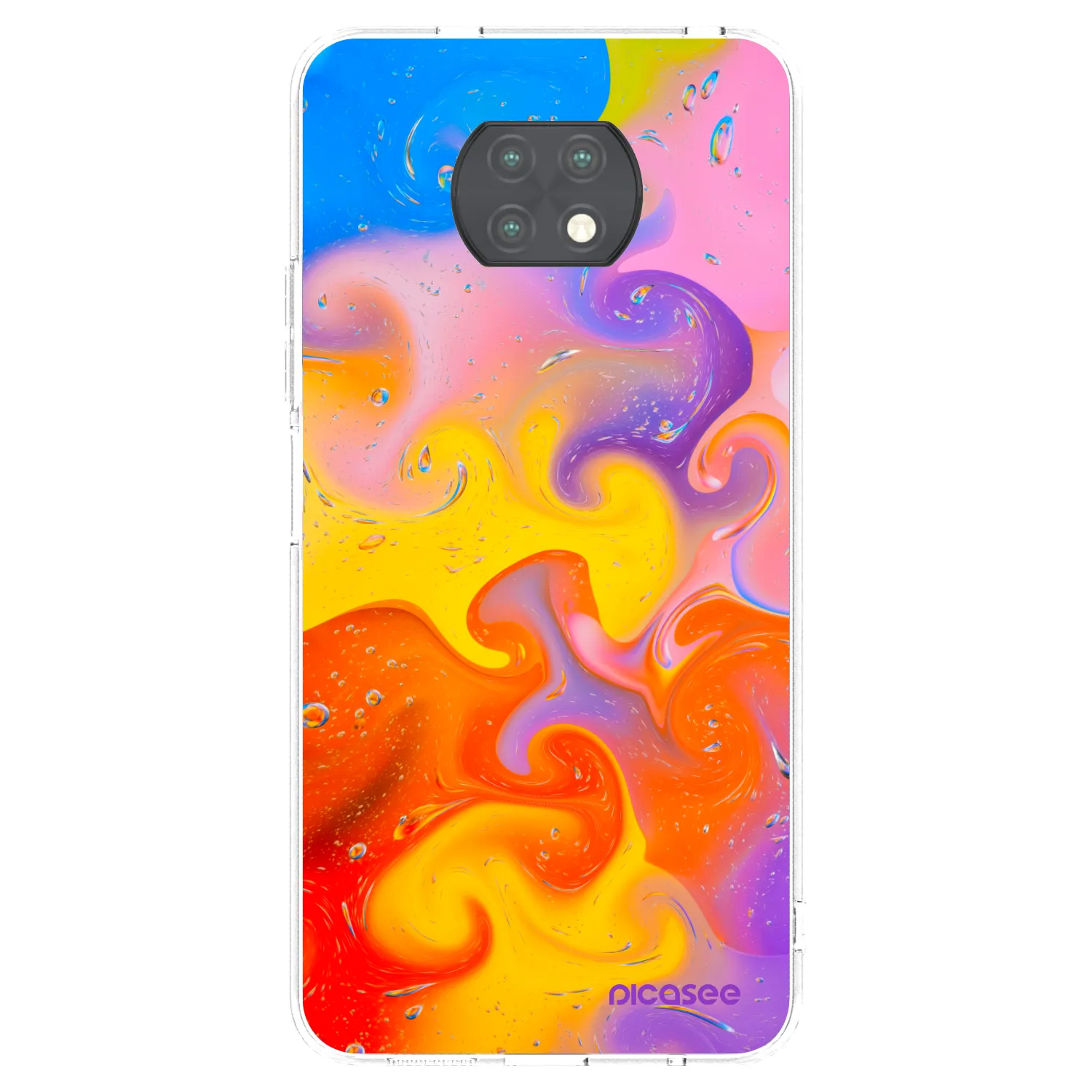 Picasee silikonowe przeźroczyste etui na Xiaomi Redmi Note 9T - Bubbles