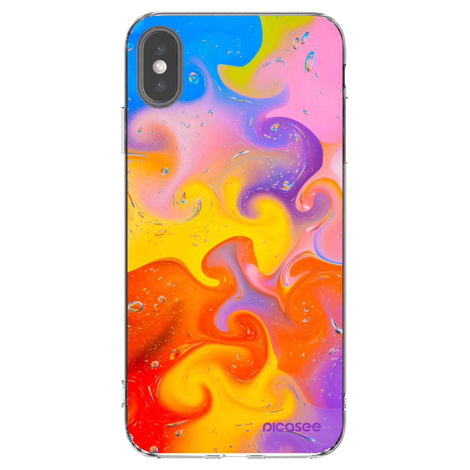 Picasee silikonowe przeźroczyste etui na Apple iPhone XS Max - Bubbles