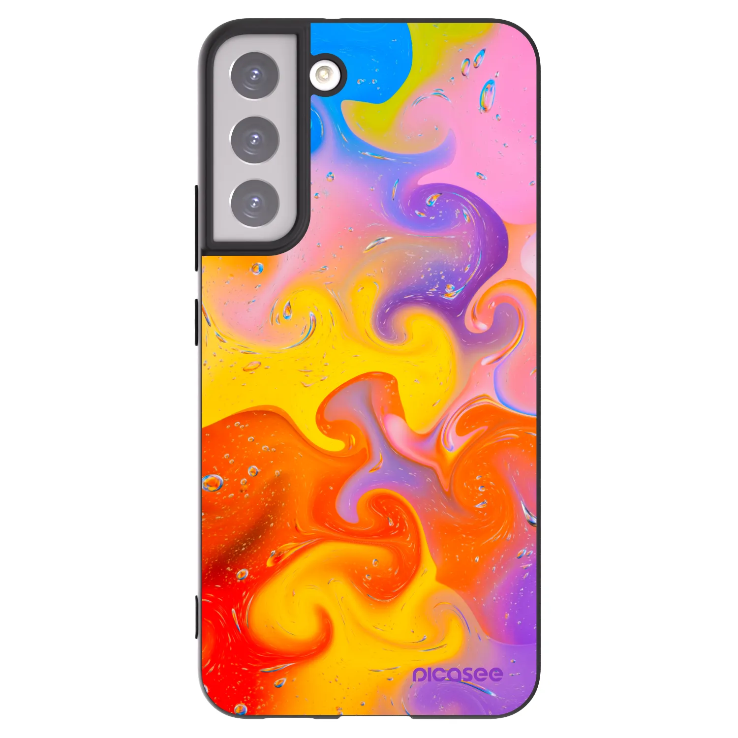 Picasee silikonowe czarne etui na Samsung Galaxy S22+ 5G - Bubbles