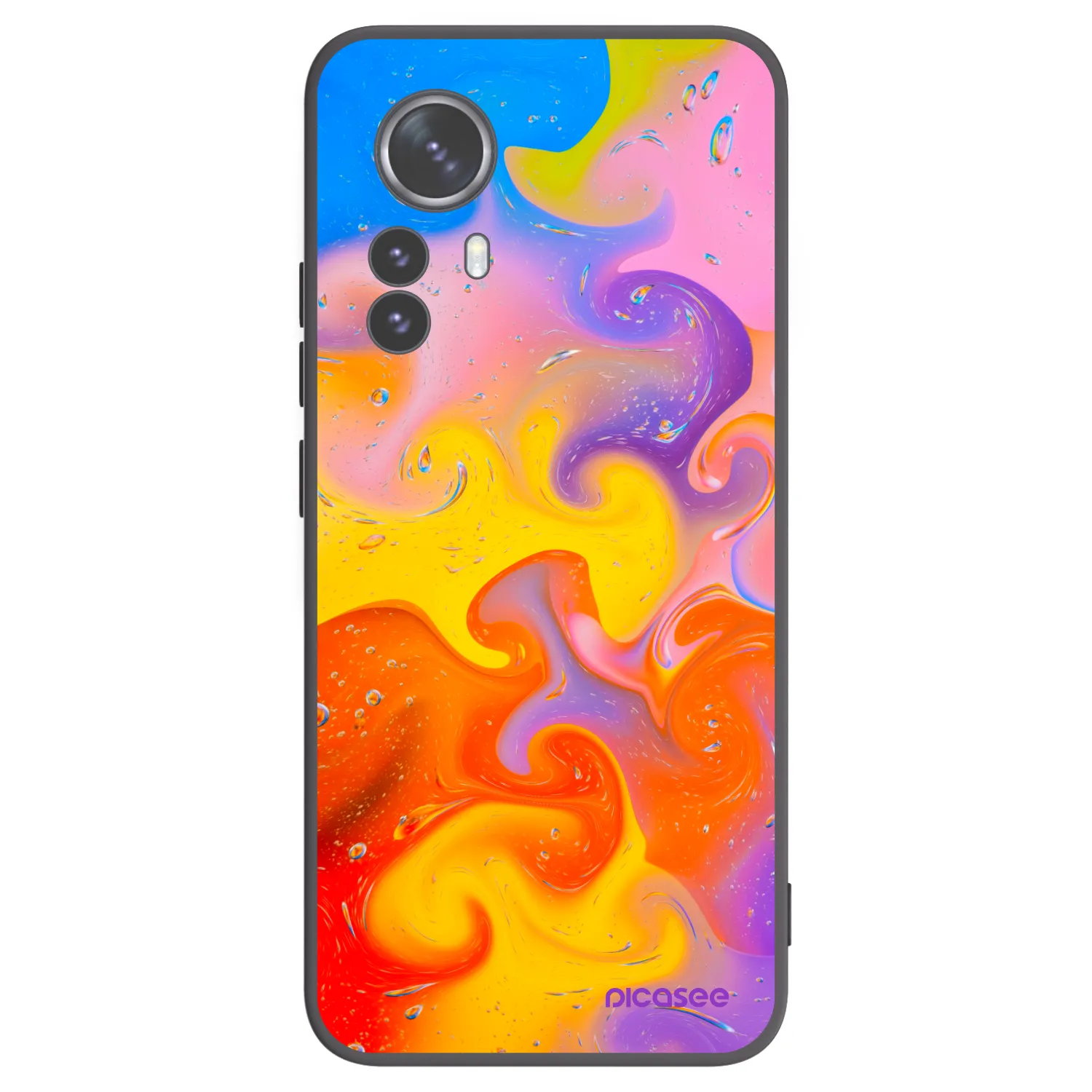 Picasee silikonowe czarne etui na Xiaomi 12 Pro - Bubbles