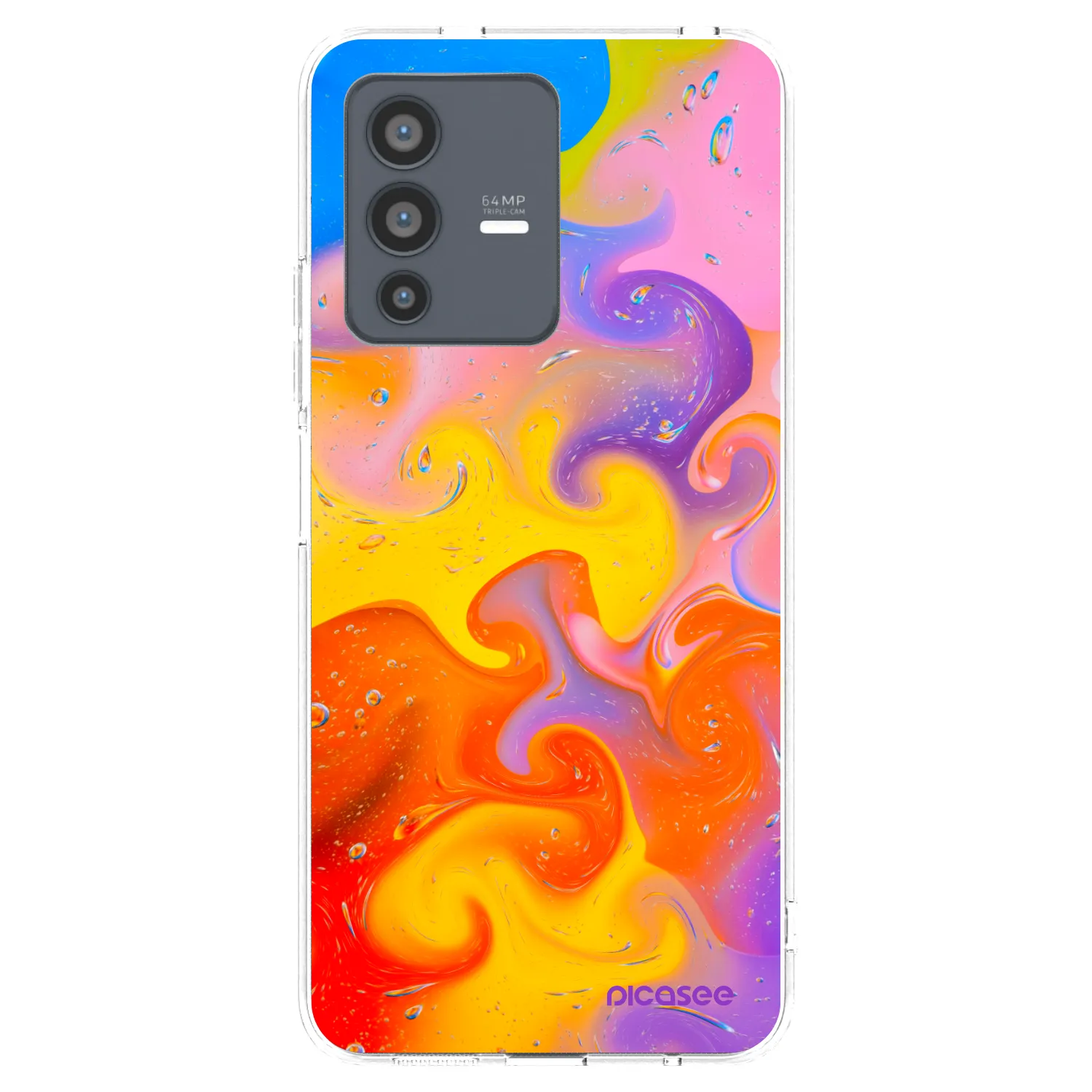 Picasee silikonowe przeźroczyste etui na Vivo V23 5G - Bubbles