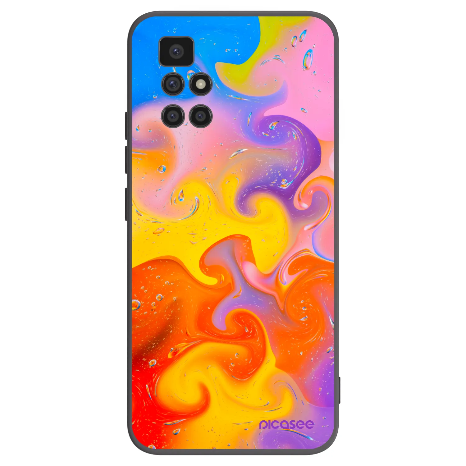 Picasee silikonowe czarne etui na Xiaomi Redmi 10 (2022) - Bubbles