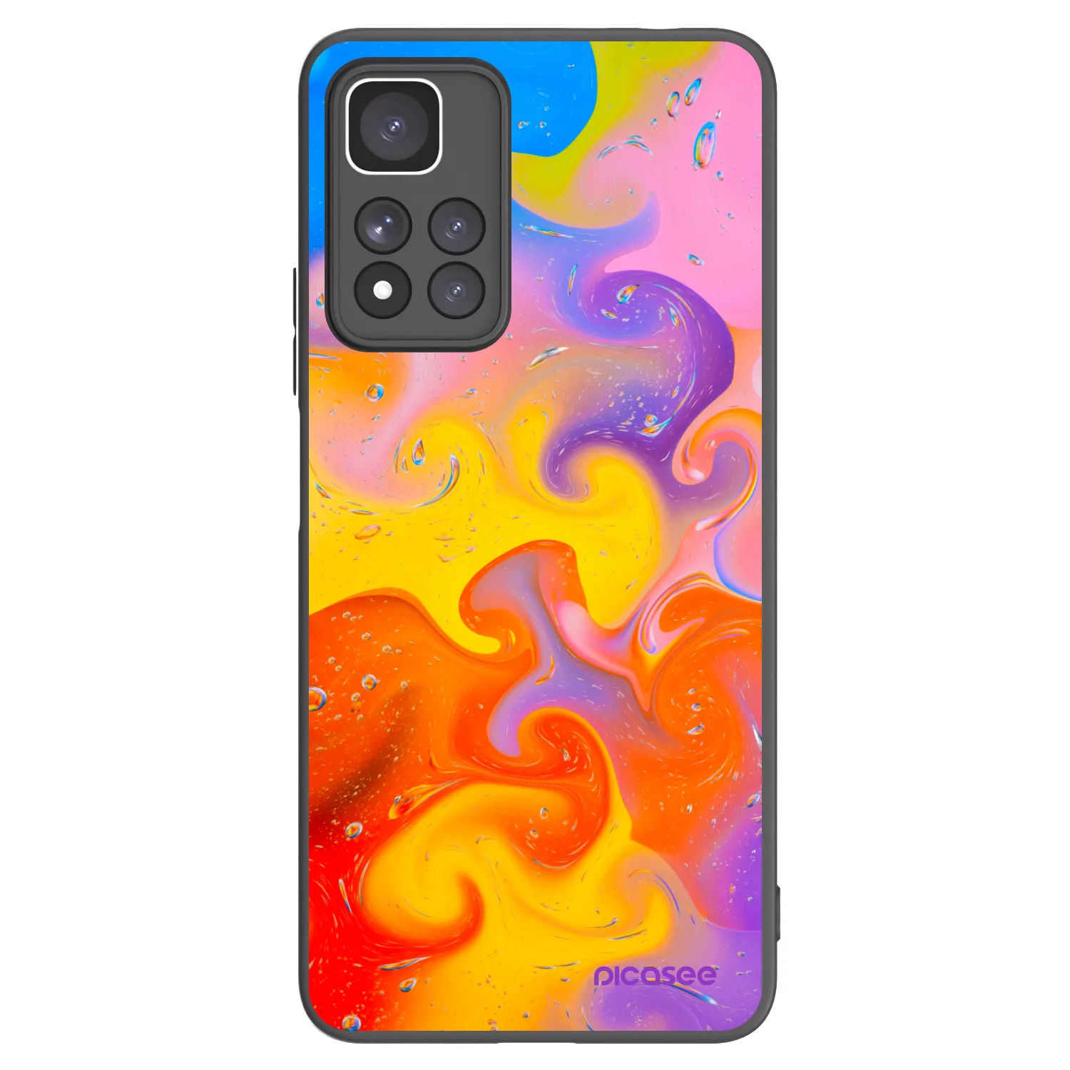 Picasee silikonowe czarne etui na Xiaomi Redmi Note 11 Pro+ 5G - Bubbles