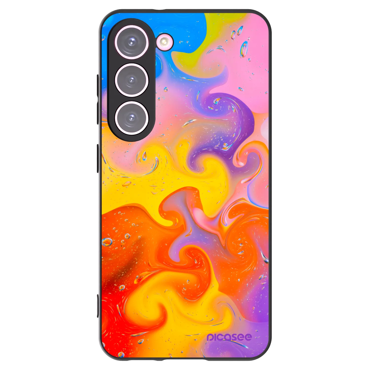 Picasee silikonowe czarne etui na Samsung Galaxy S23 5G - Bubbles
