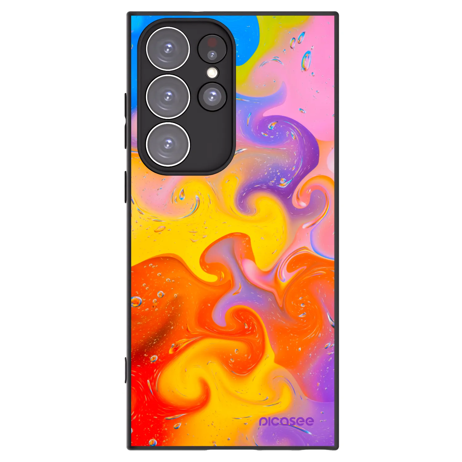 Picasee silikonowe czarne etui na Samsung Galaxy S23 Ultra 5G - Bubbles