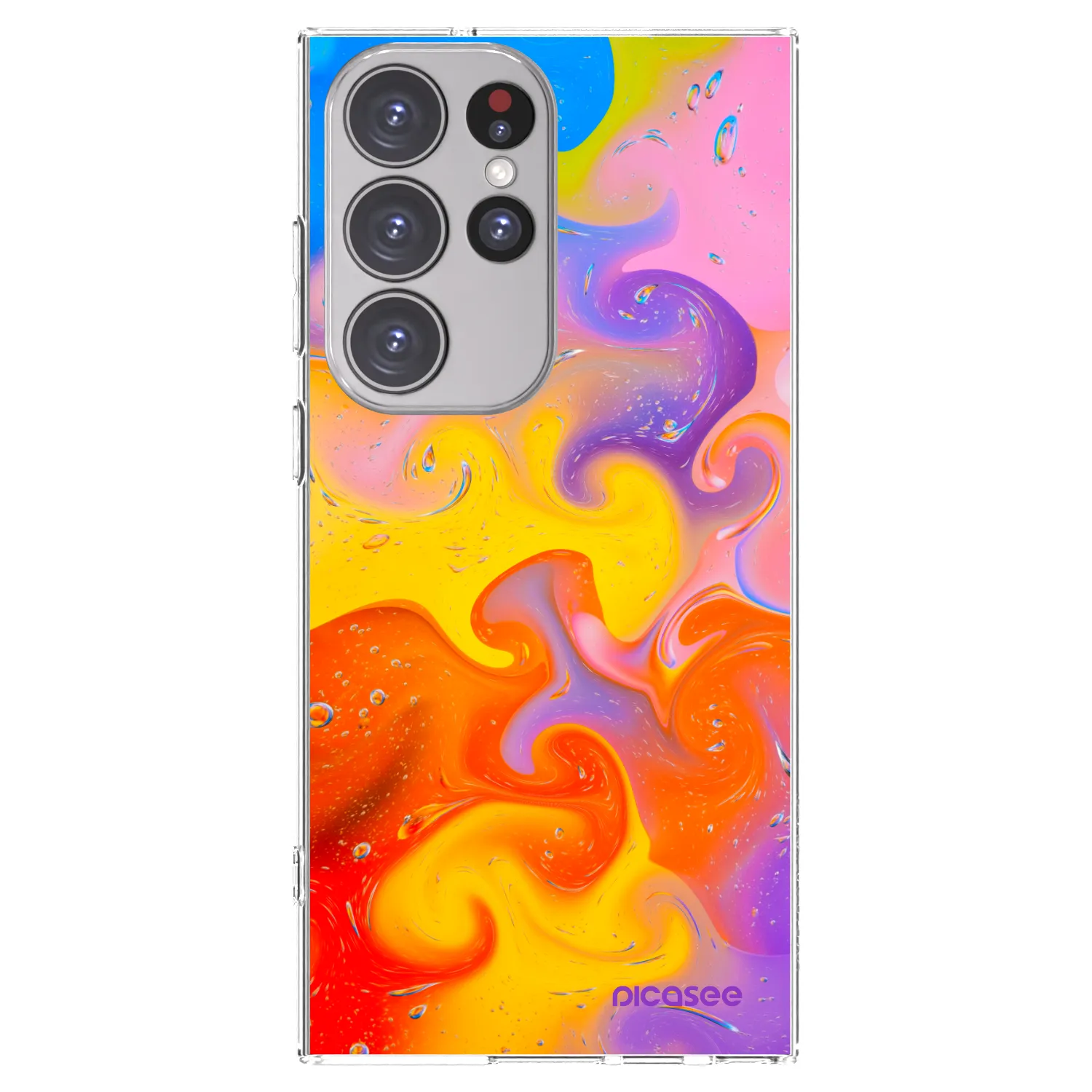 Picasee silikonowe przeźroczyste etui na Samsung Galaxy S23 Ultra 5G - Bubbles