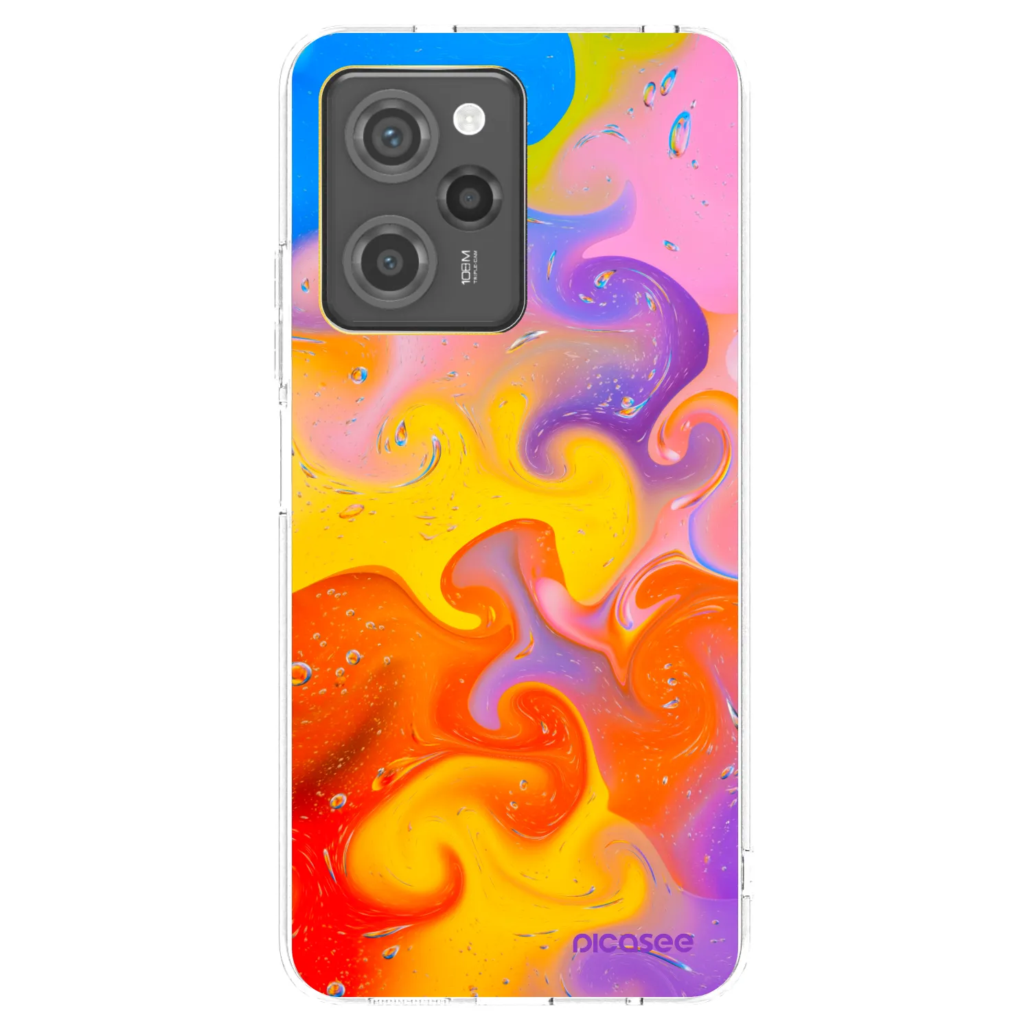 Picasee silikonowe czarne etui na Xiaomi Poco X5 Pro - Bubbles