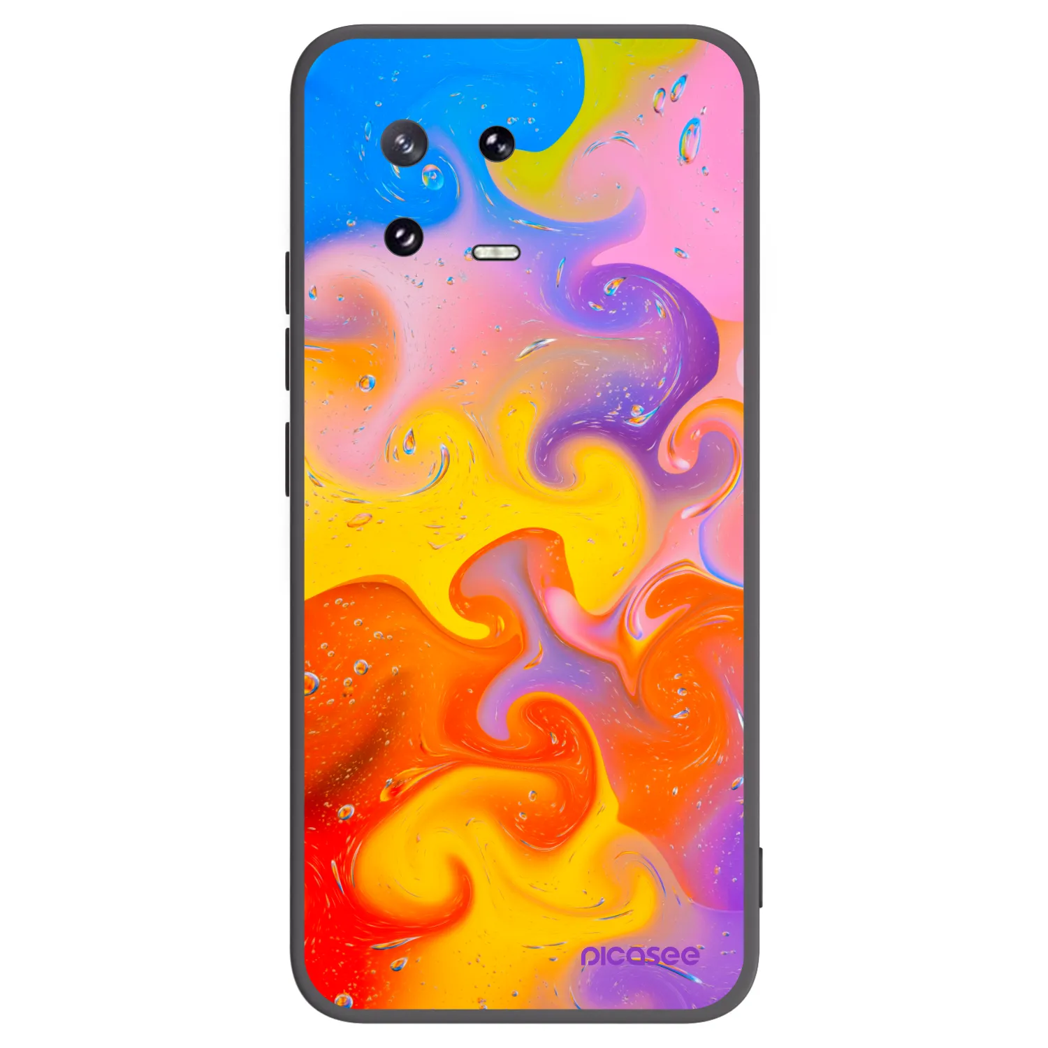 Picasee silikonowe czarne etui na Xiaomi 13 Pro - Bubbles
