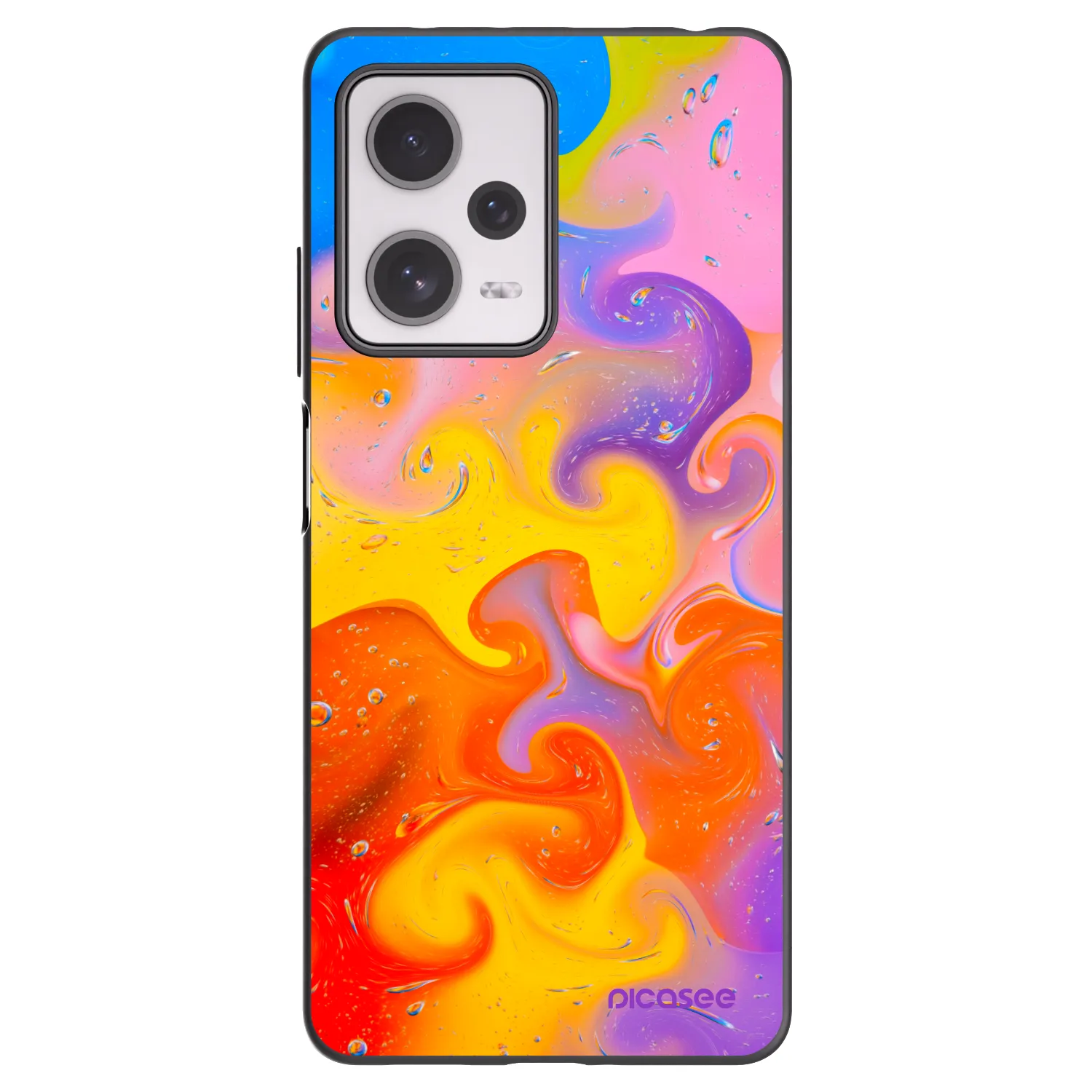Picasee silikonowe czarne etui na Xiaomi Redmi Note 12 Pro+ 5G - Bubbles