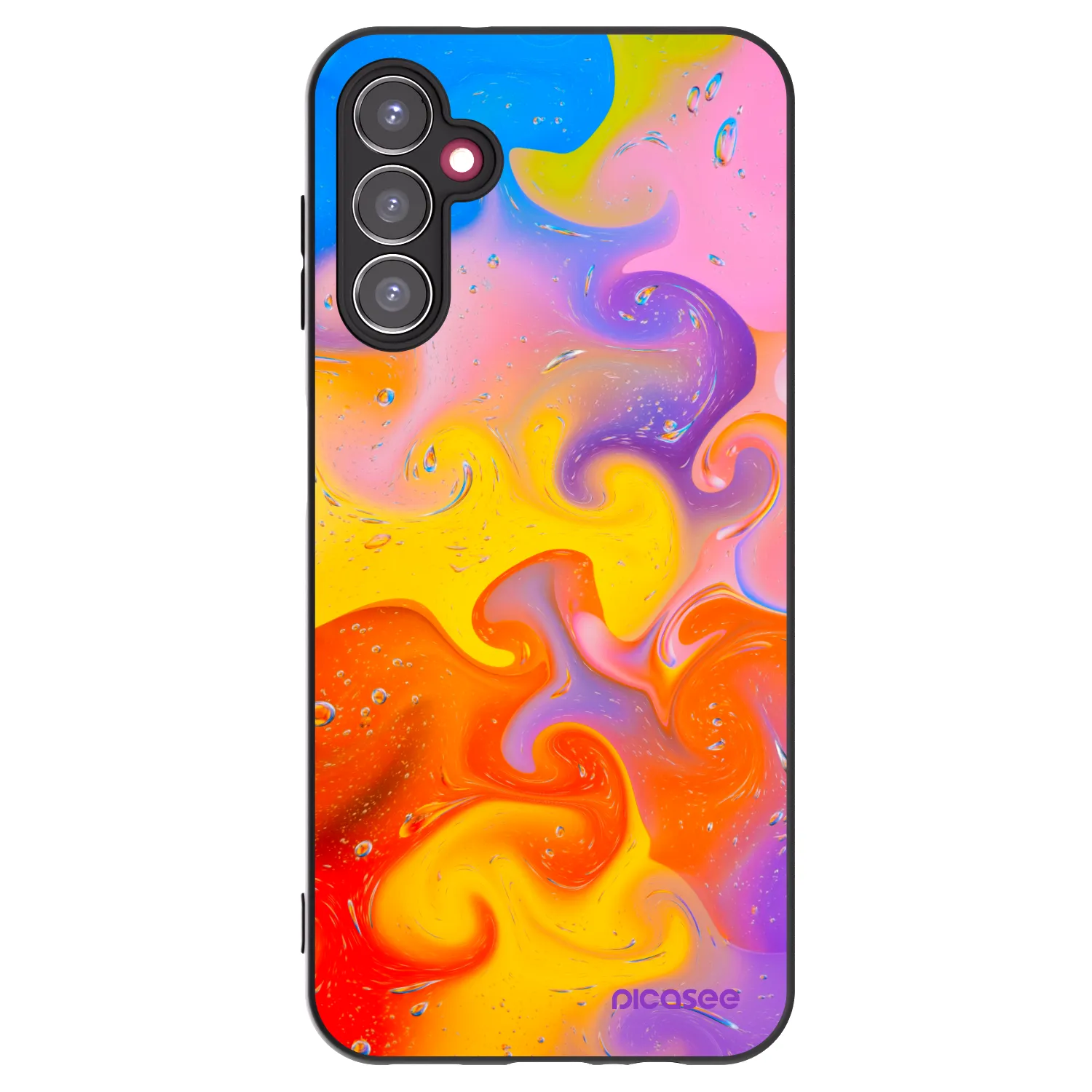 Picasee silikonowe czarne etui na Samsung Galaxy A14 5G A146P - Bubbles