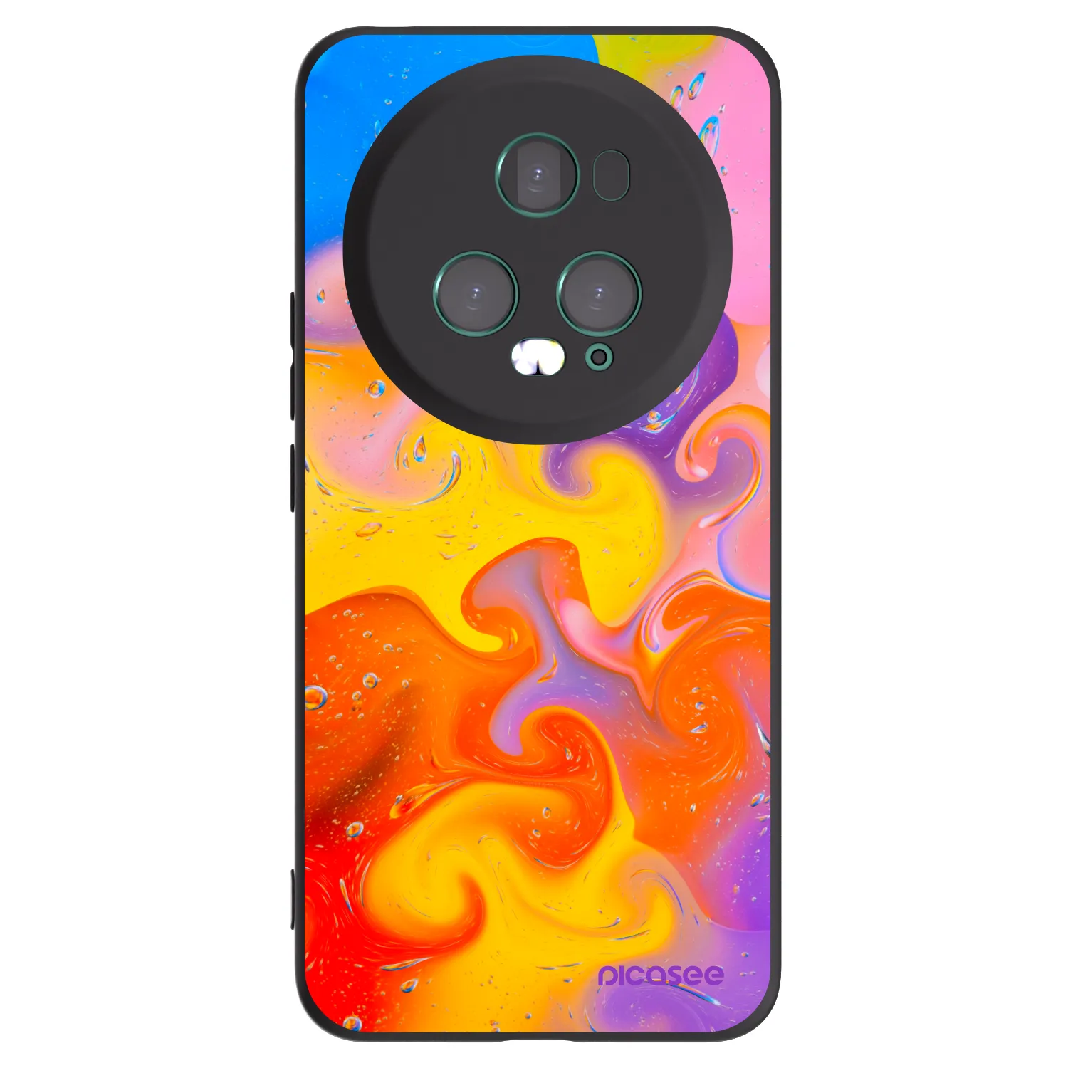 Picasee silikonowe czarne etui na Honor Magic5 Pro - Bubbles