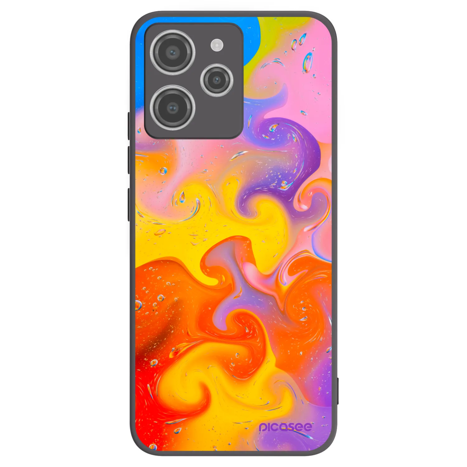 Picasee silikonowe czarne etui na Xiaomi Redmi 12 4G - Bubbles