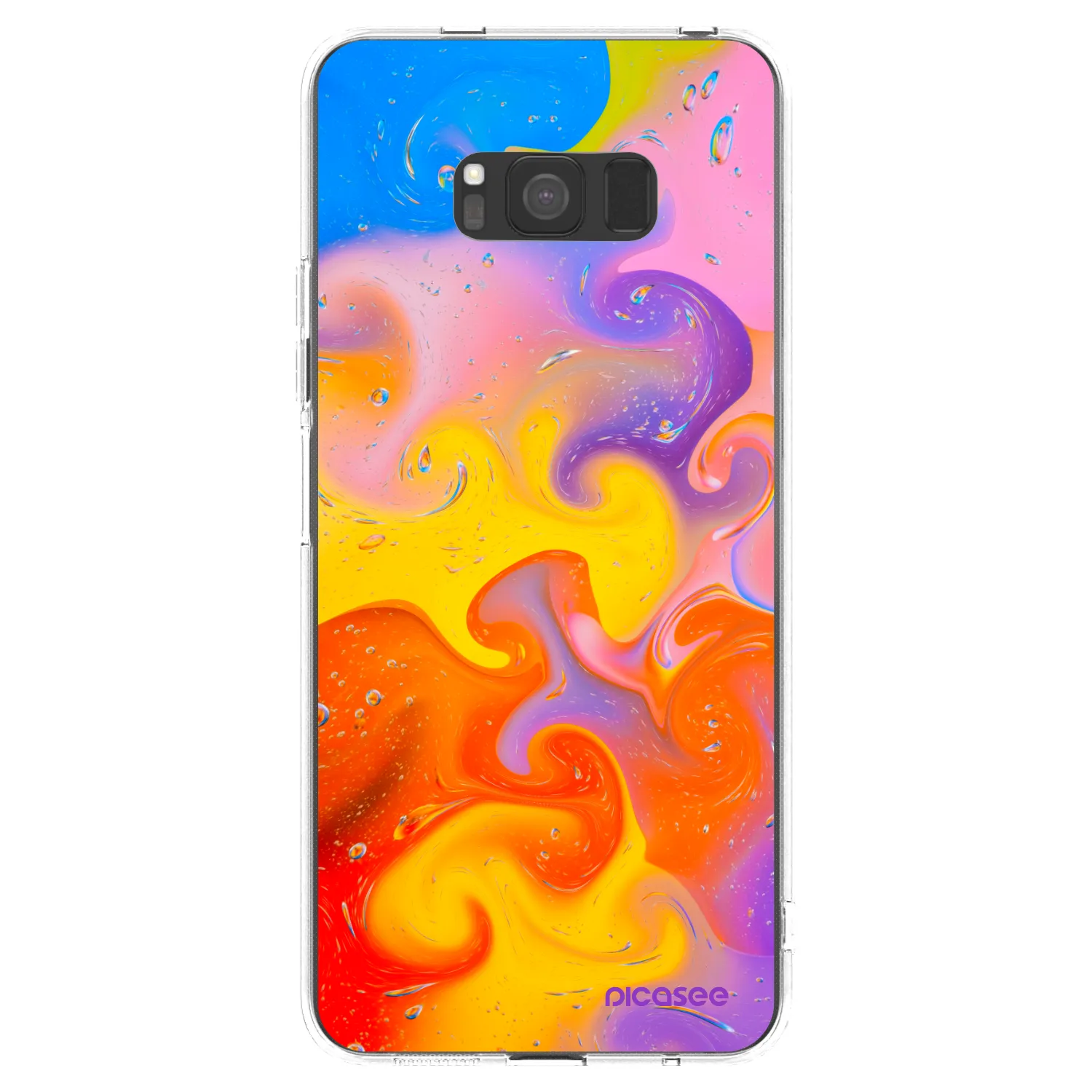 Picasee silikonowe przeźroczyste etui na Samsung Galaxy S8 G950F - Bubbles