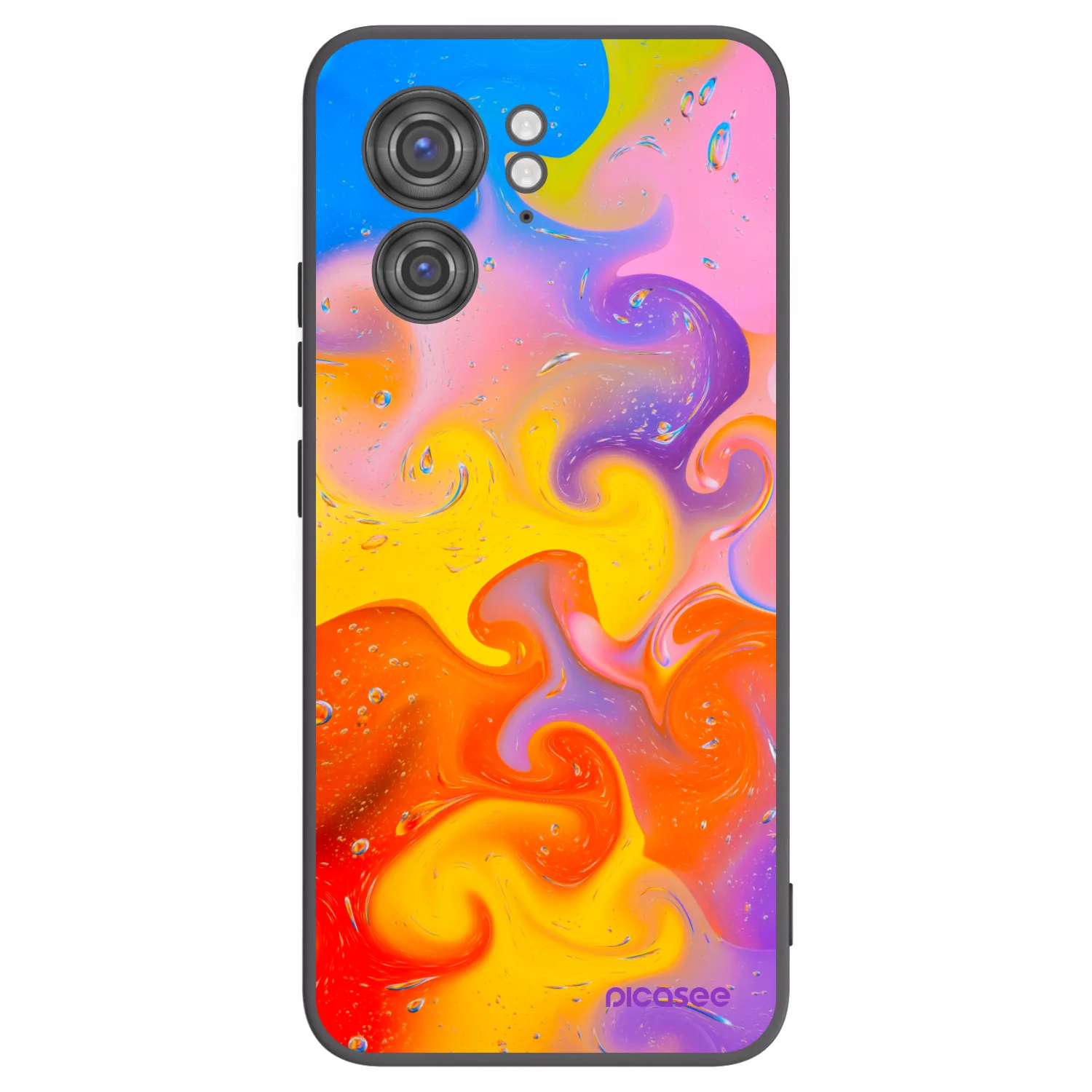 Picasee silikonowe czarne etui na Motorola Edge 40 - Bubbles