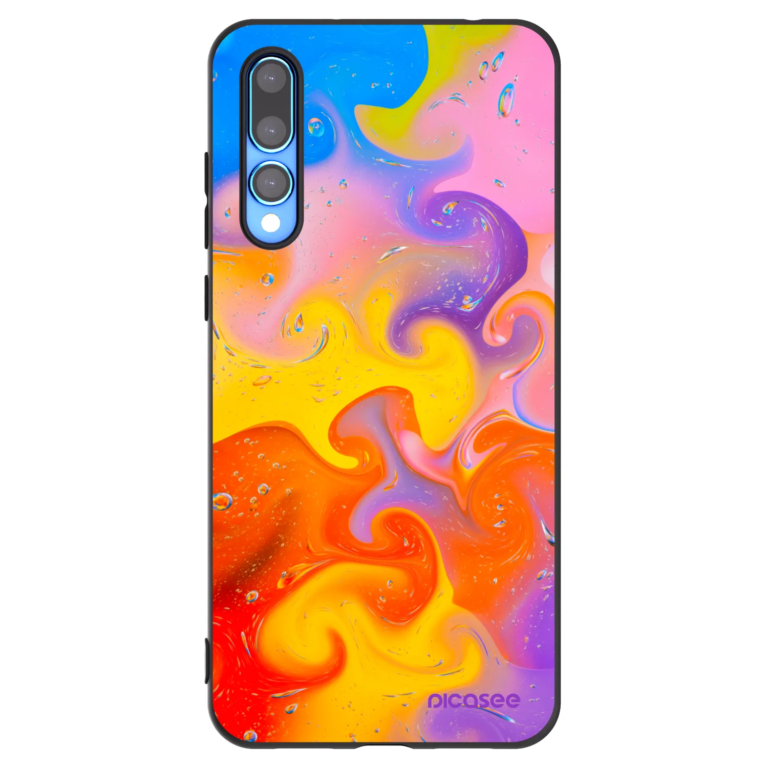 Picasee silikonowe czarne etui na Huawei P20 Pro - Bubbles