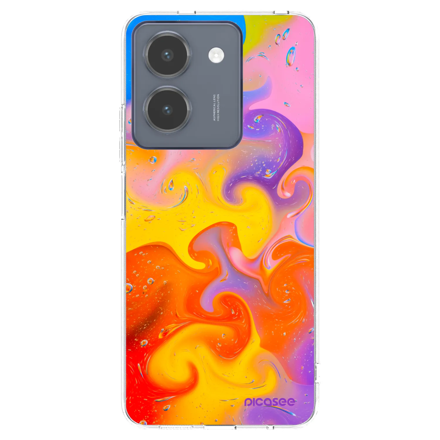 Picasee silikonowe przeźroczyste etui na Vivo Y36 4G - Bubbles