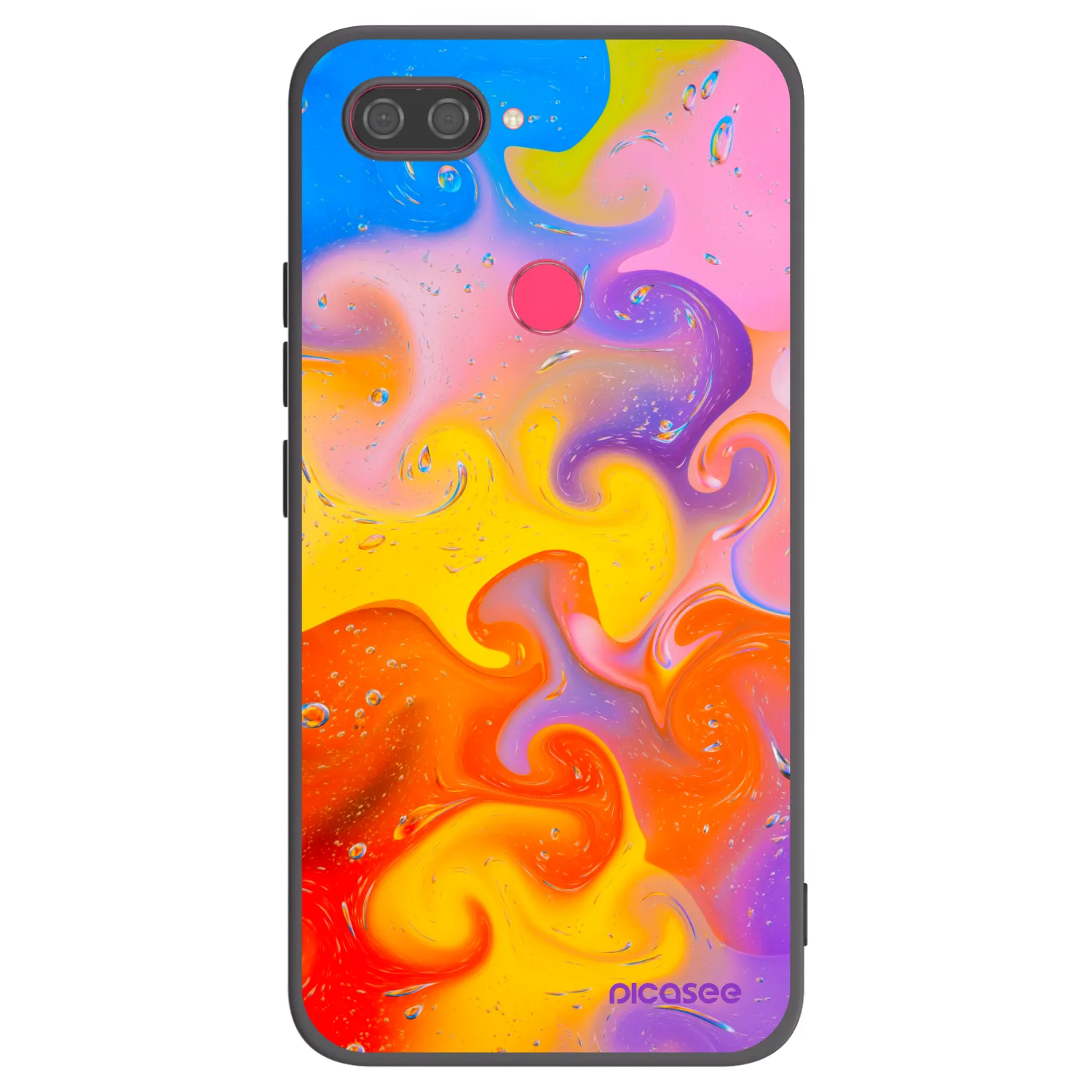 Picasee silikonowe czarne etui na Xiaomi Mi 8 Lite - Bubbles
