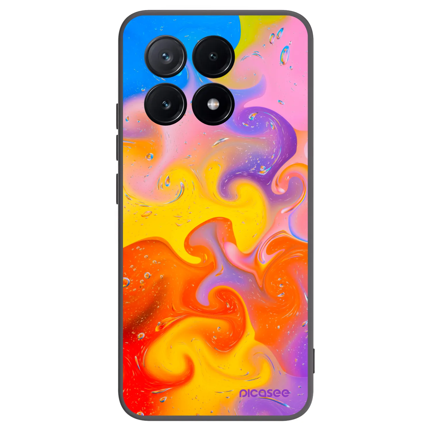 Picasee silikonowe czarne etui na Xiaomi Poco X6 Pro - Bubbles