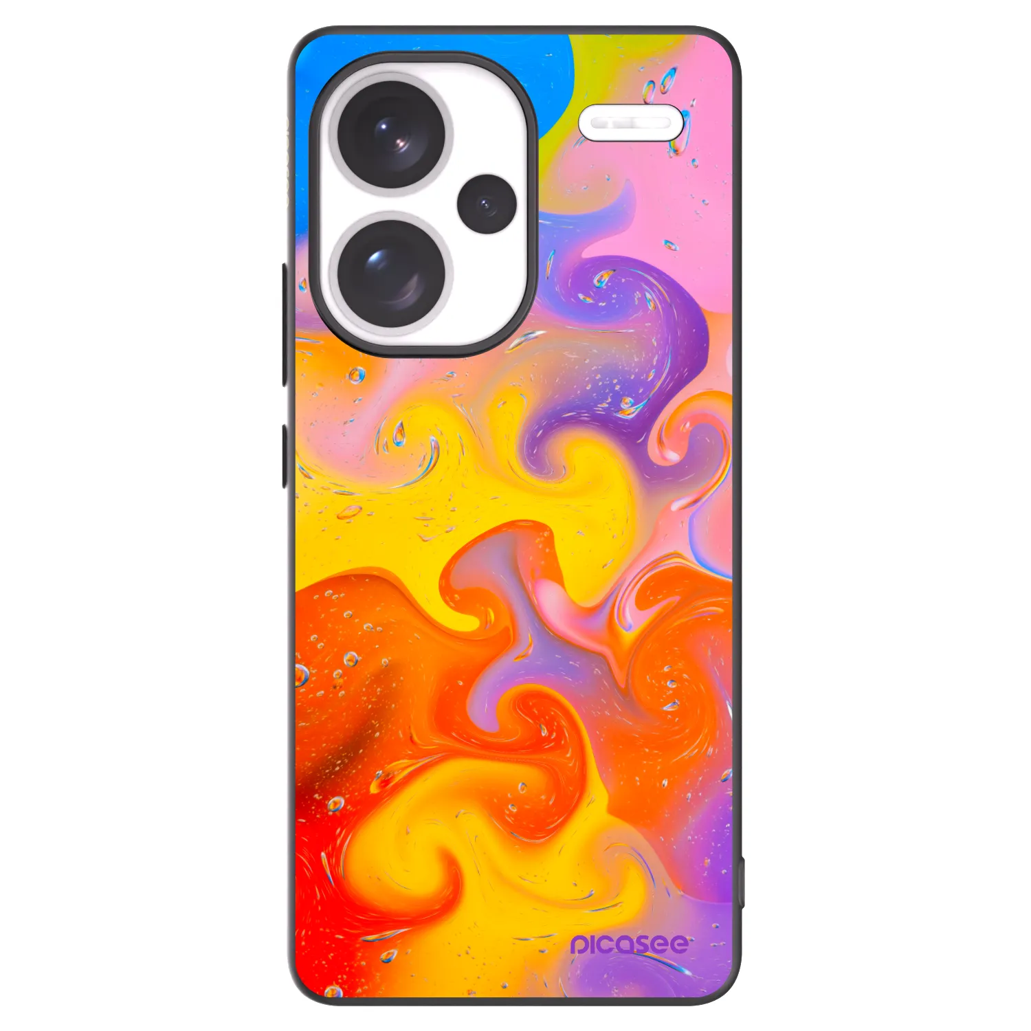 Picasee silikonowe czarne etui na Xiaomi Redmi Note 13 Pro+ 5G - Bubbles