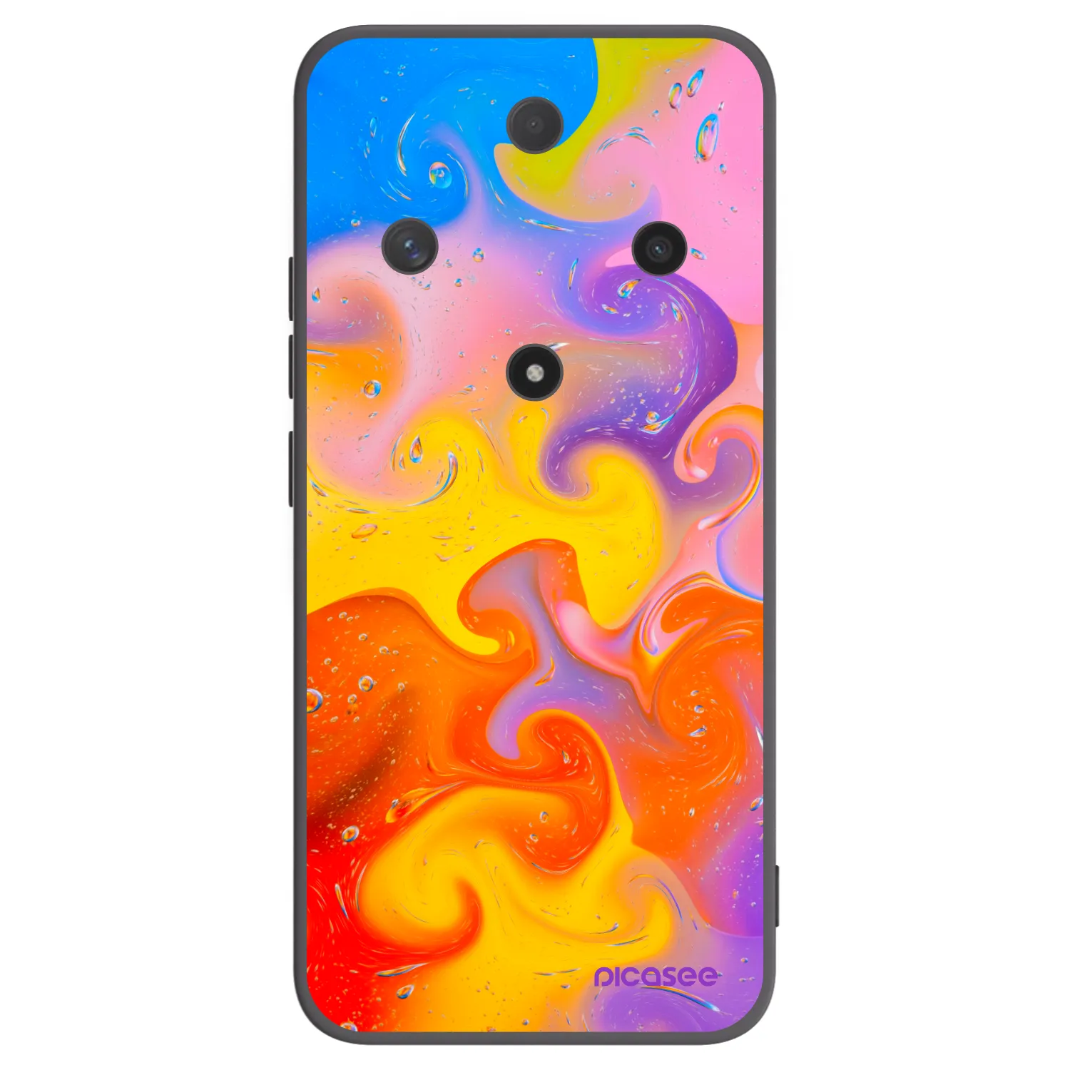 Picasee silikonowe czarne etui na Honor Magic6 Lite 5G - Bubbles