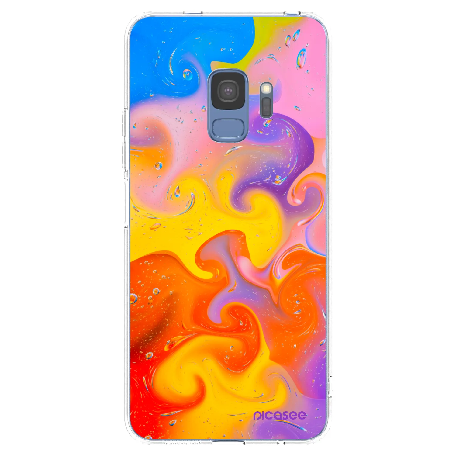 Picasee silikonowe przeźroczyste etui na Samsung Galaxy S9 G960F - Bubbles
