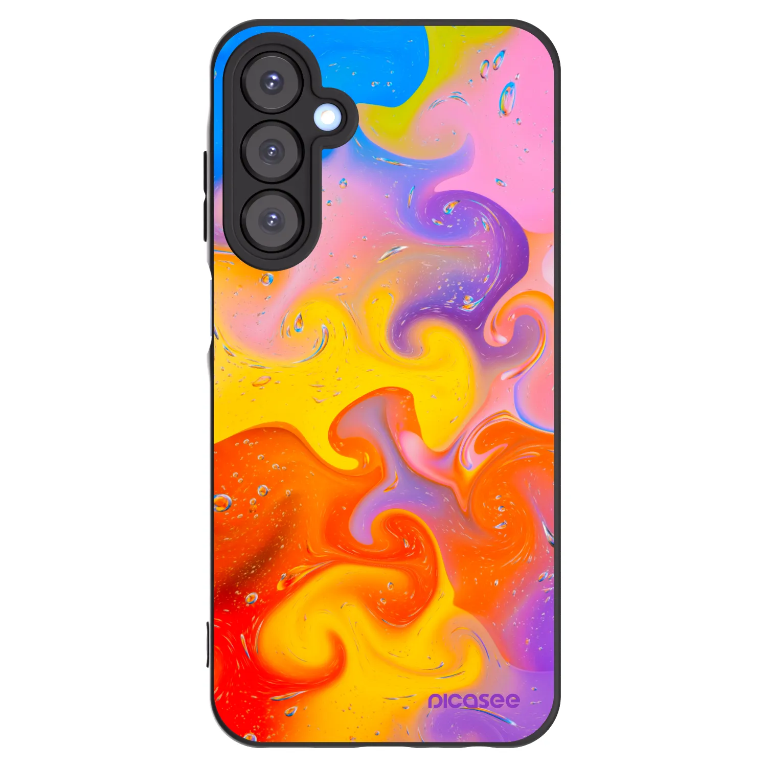 Picasee silikonowe czarne etui na Samsung Galaxy A25 A256B 5G - Bubbles