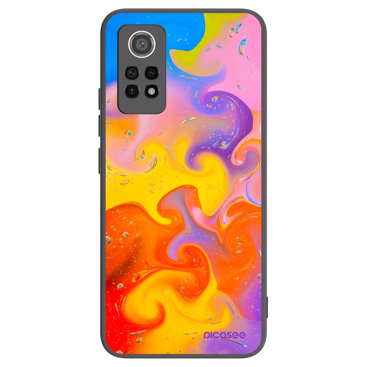Picasee silikonowe czarne etui na Xiaomi Redmi Note 12 Pro 4G - Bubbles