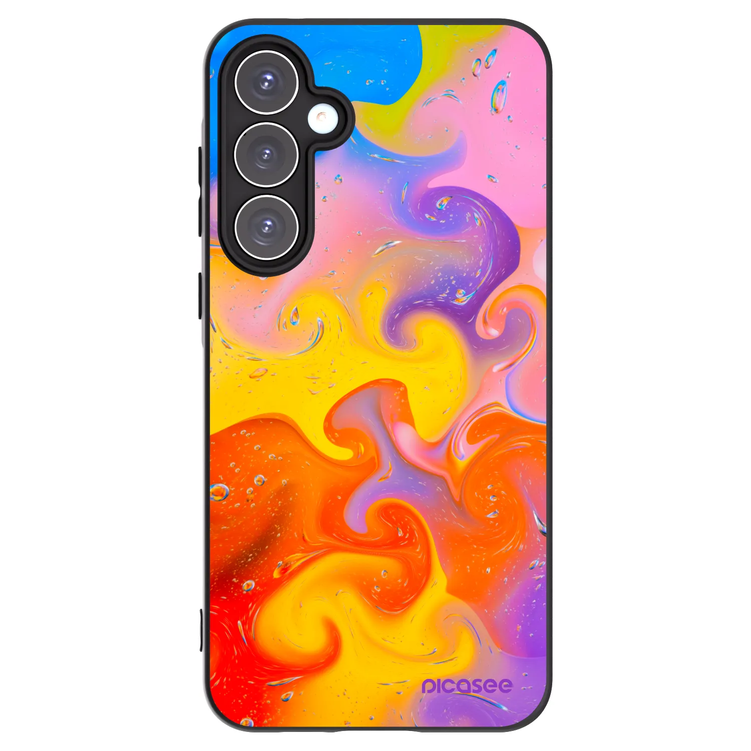 Picasee silikonowe czarne etui na Samsung Galaxy A55 5G A556B - Bubbles