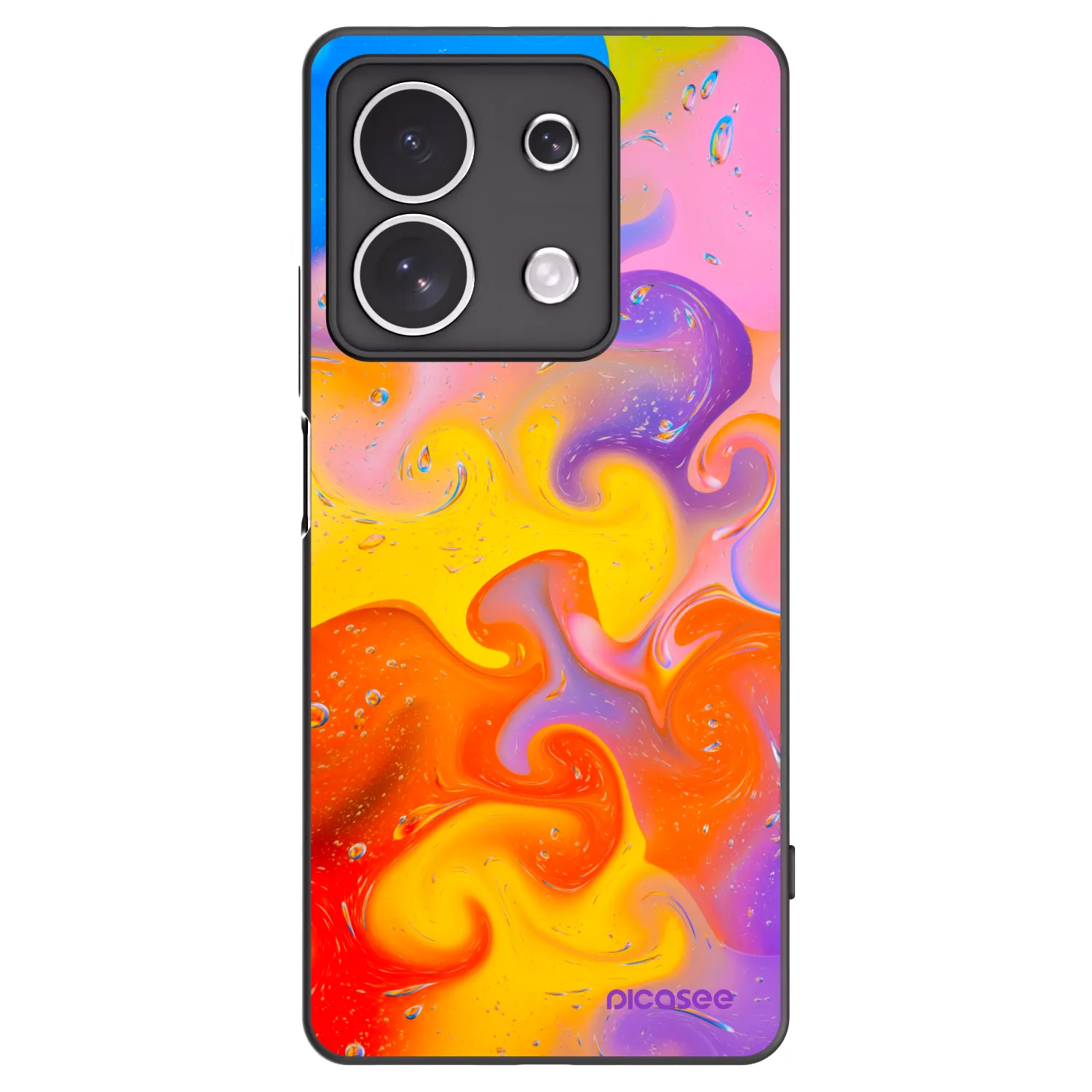 Picasee silikonowe czarne etui na Xiaomi Redmi Note 13 4G - Bubbles