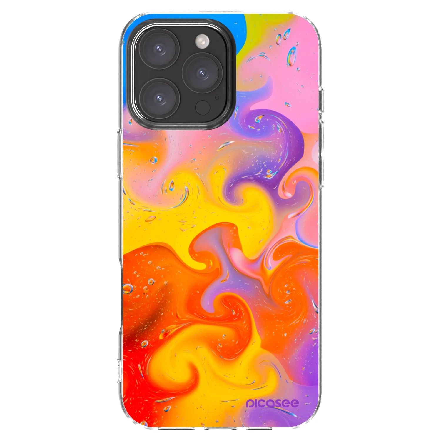 Picasee silikonowe przeźroczyste etui na Apple iPhone 16 Pro Max - Bubbles