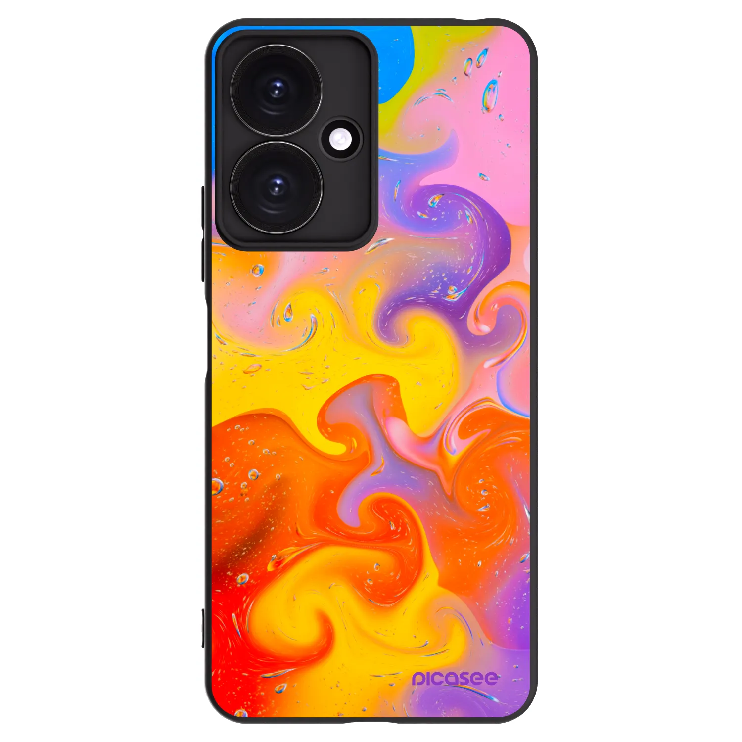Picasee silikonowe czarne etui na Xiaomi Redmi 13C 5G - Bubbles