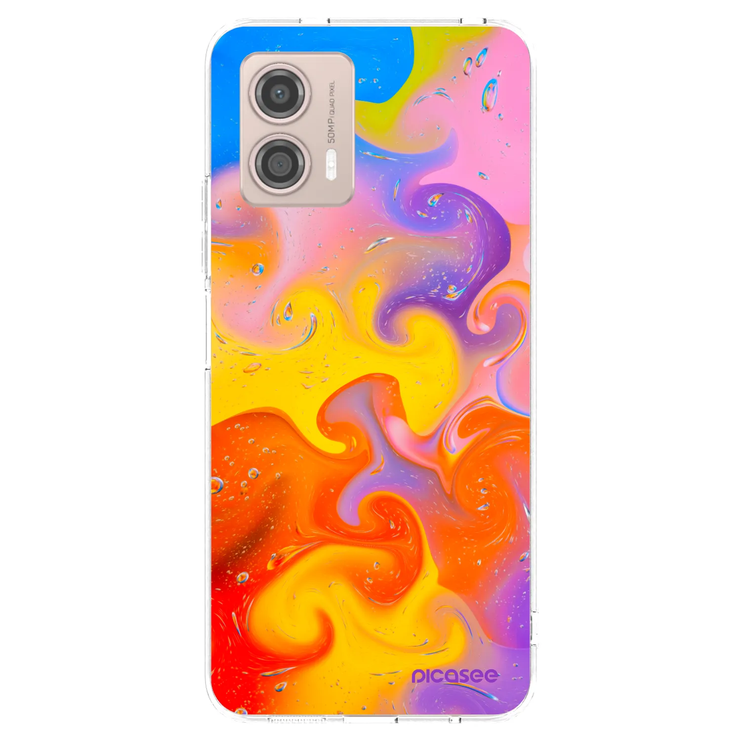 Picasee silikonowe przeźroczyste etui na Motorola Moto G53 5G - Bubbles
