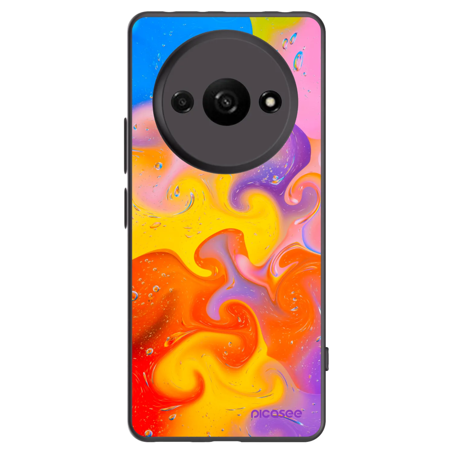Picasee silikonowe czarne etui na Xiaomi Redmi A3 - Bubbles