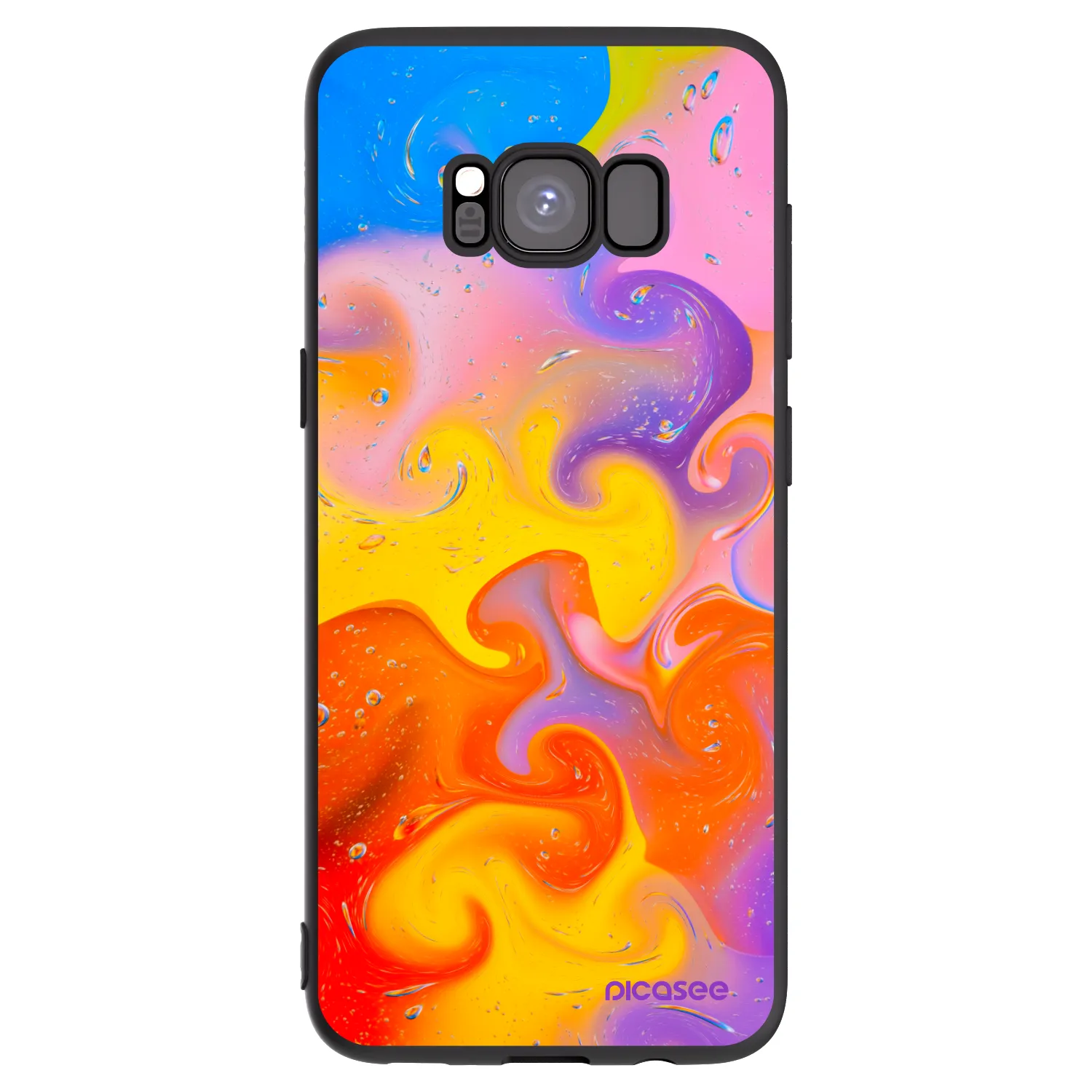 Picasee silikonowe czarne etui na Samsung Galaxy S8 G950F - Bubbles