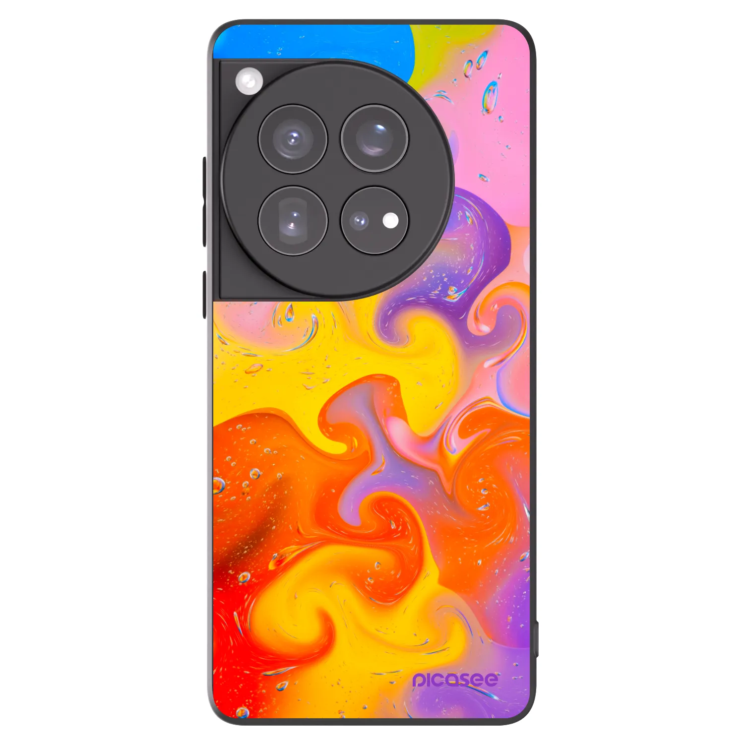 Picasee silikonowe czarne etui na OnePlus 12 5G - Bubbles