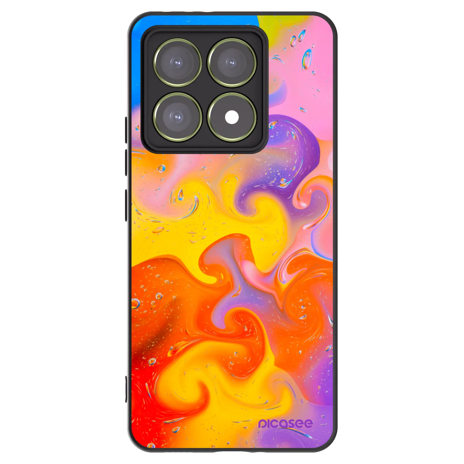 Picasee silikonowe czarne etui na Xiaomi 14T - Bubbles