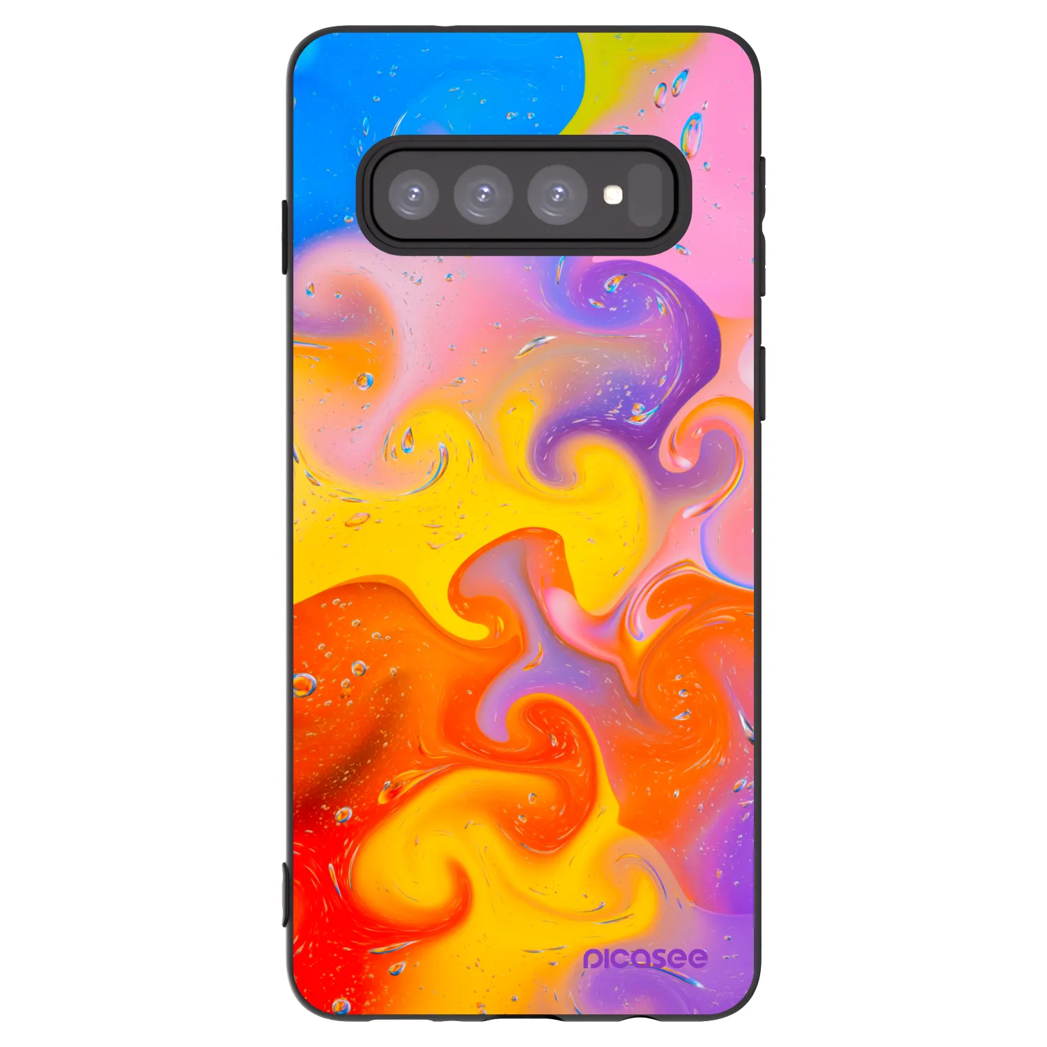 Picasee silikonowe czarne etui na Samsung Galaxy S10 G973 - Bubbles