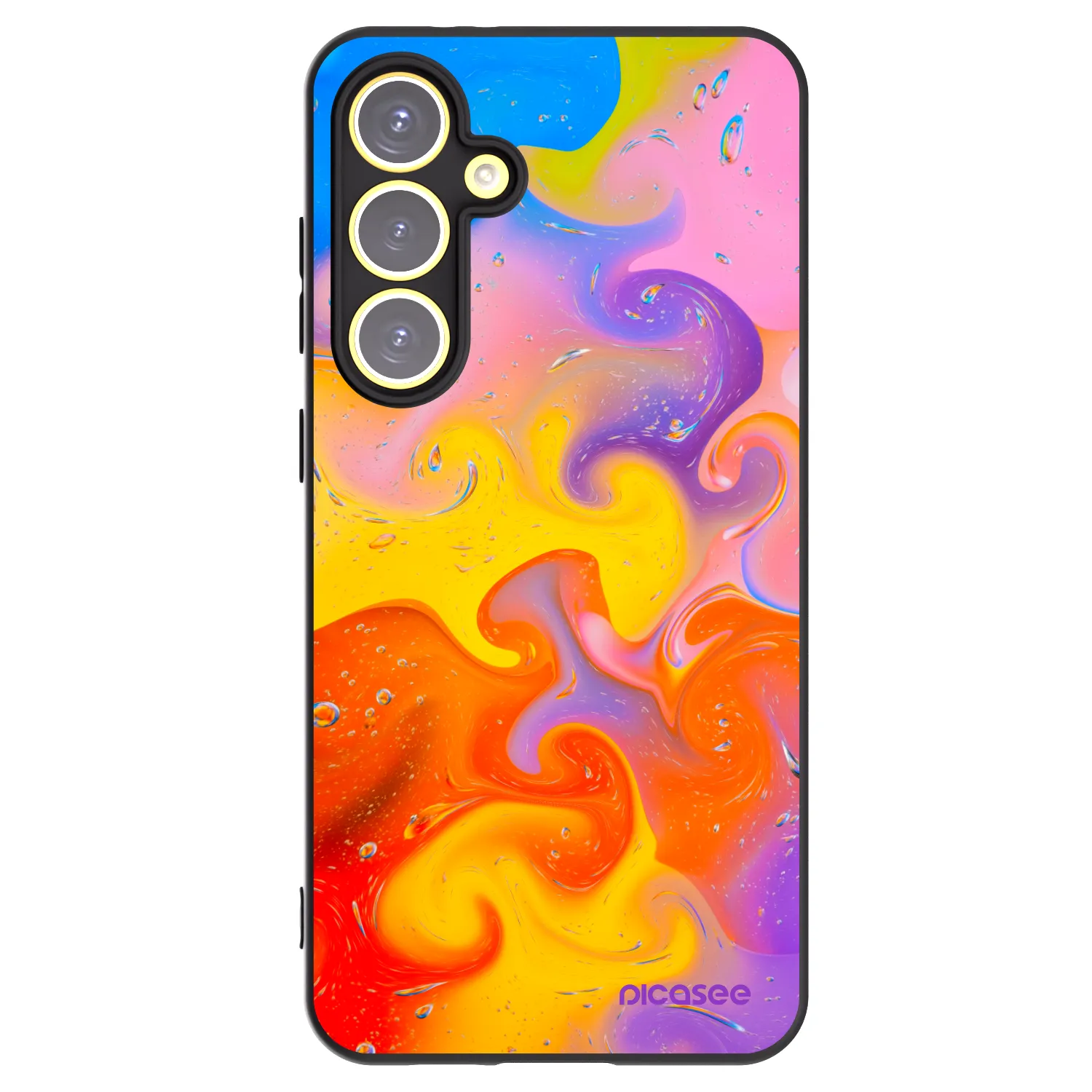 Picasee silikonowe czarne etui na Samsung Galaxy S24 FE S721B - Bubbles