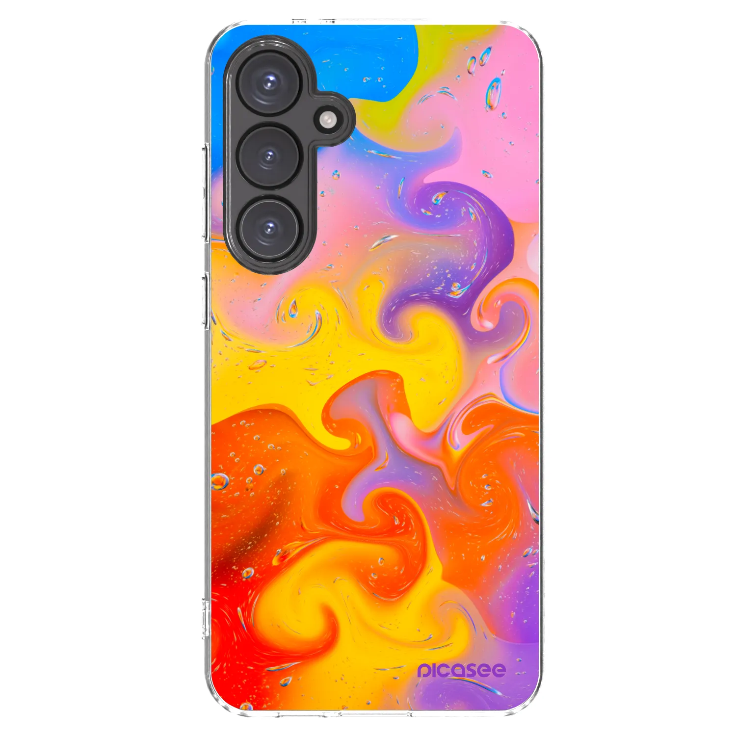 Picasee silikonowe przeźroczyste etui na Samsung Galaxy S24 FE S721B - Bubbles
