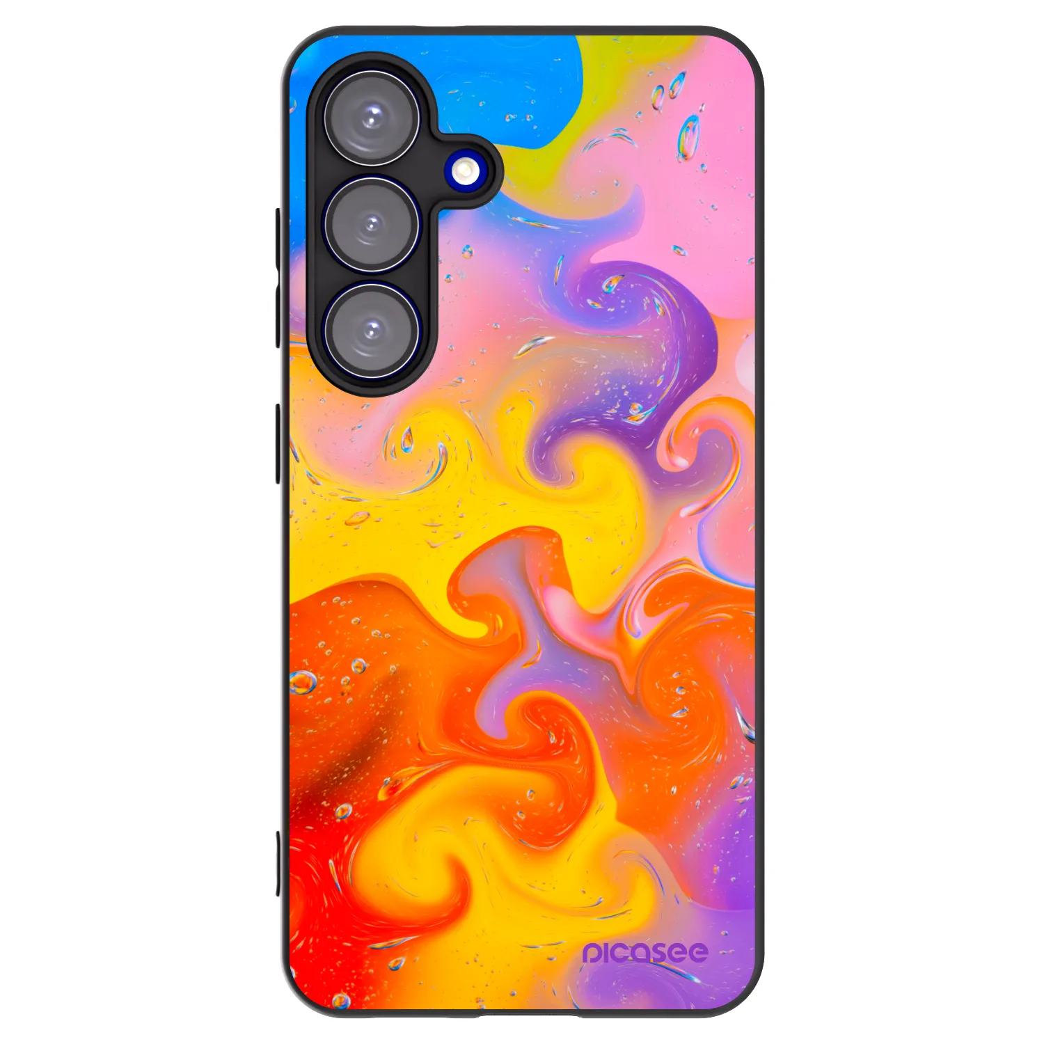 Picasee silikonowe czarne etui na Samsung Galaxy S25 5G - Bubbles