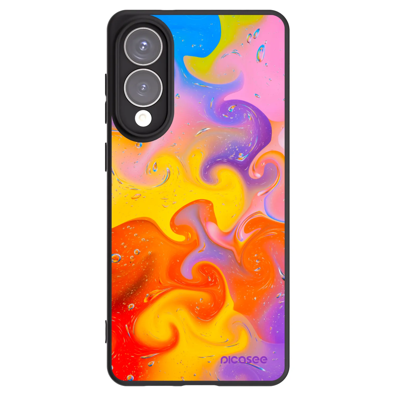Picasee silikonowe czarne etui na Samsung Galaxy S25 Edge 5G - Bubbles