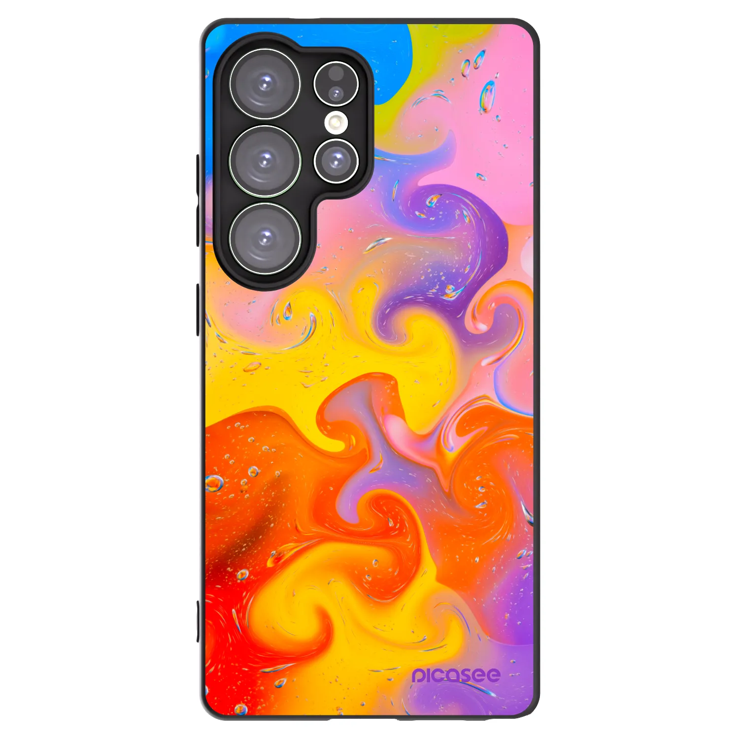 Picasee silikonowe czarne etui na Samsung Galaxy S25 Ultra 5G - Bubbles